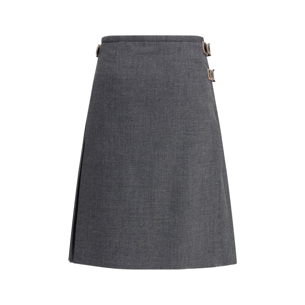 Prada Plisseerock aus Kid-Mohair