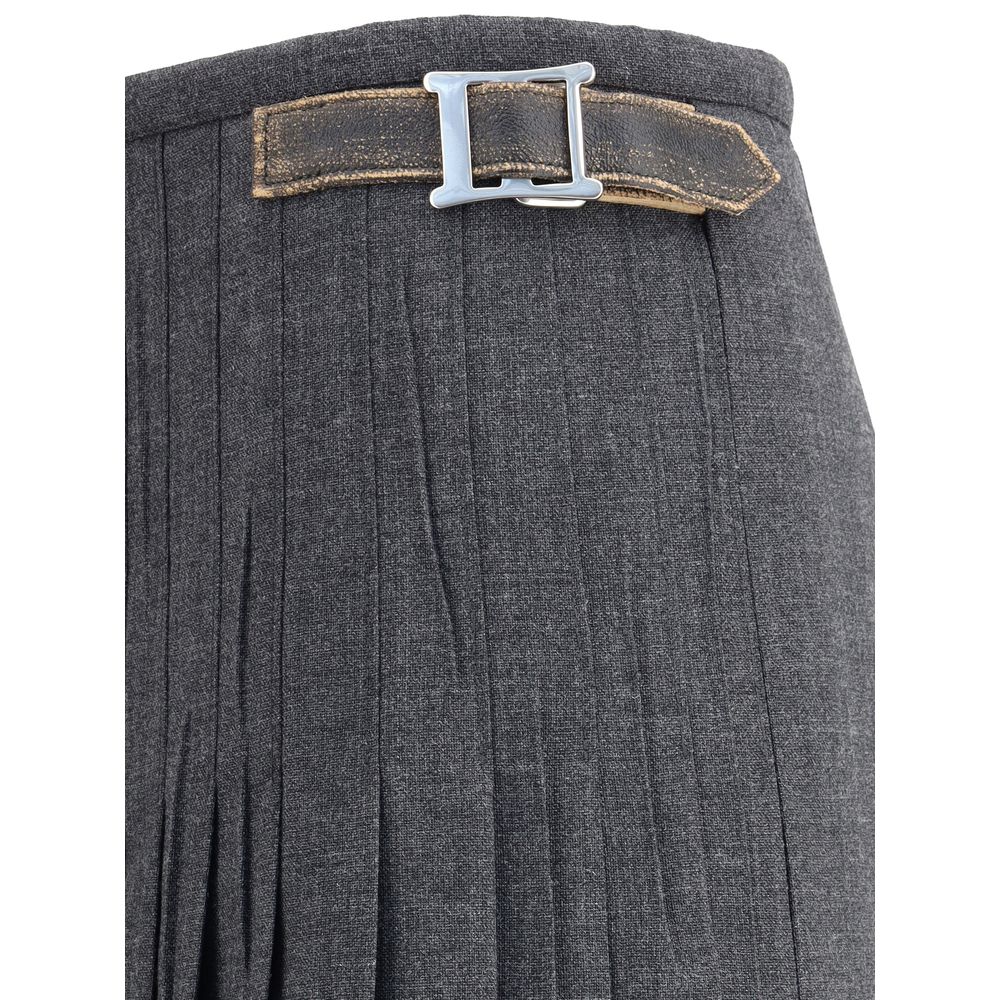 Prada Plisseerock aus Kid-Mohair