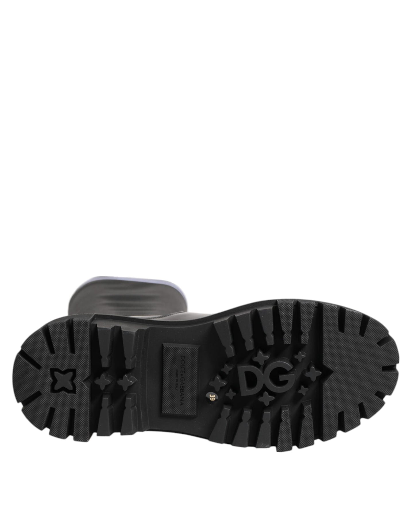 Dolce & Gabbana Schwarz Weiß Polyester Socken Hohe Stiefel Schuhe