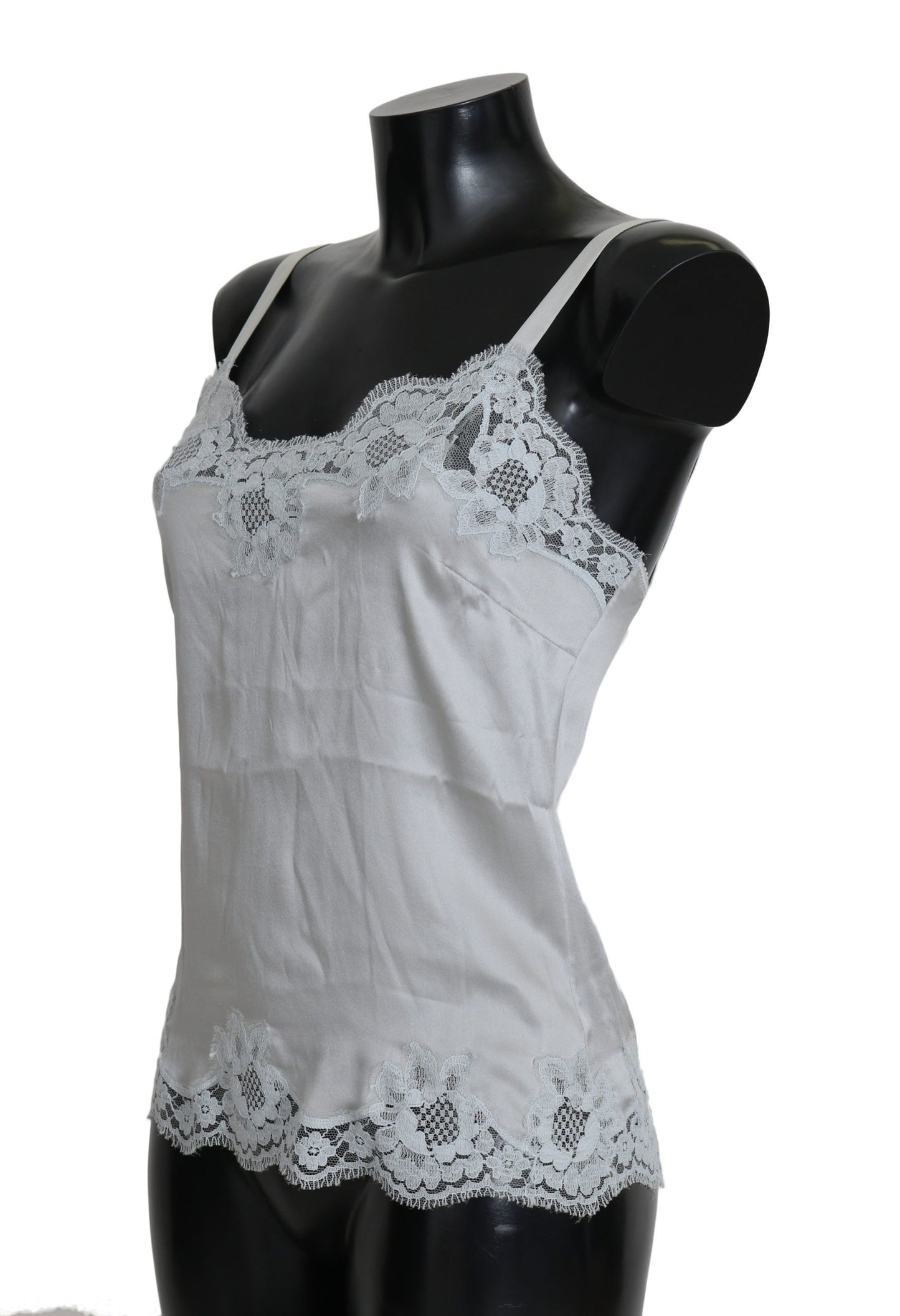 Dolce & Gabbana Grünes Seidenspitzenkleid, Chemisole-Dessous