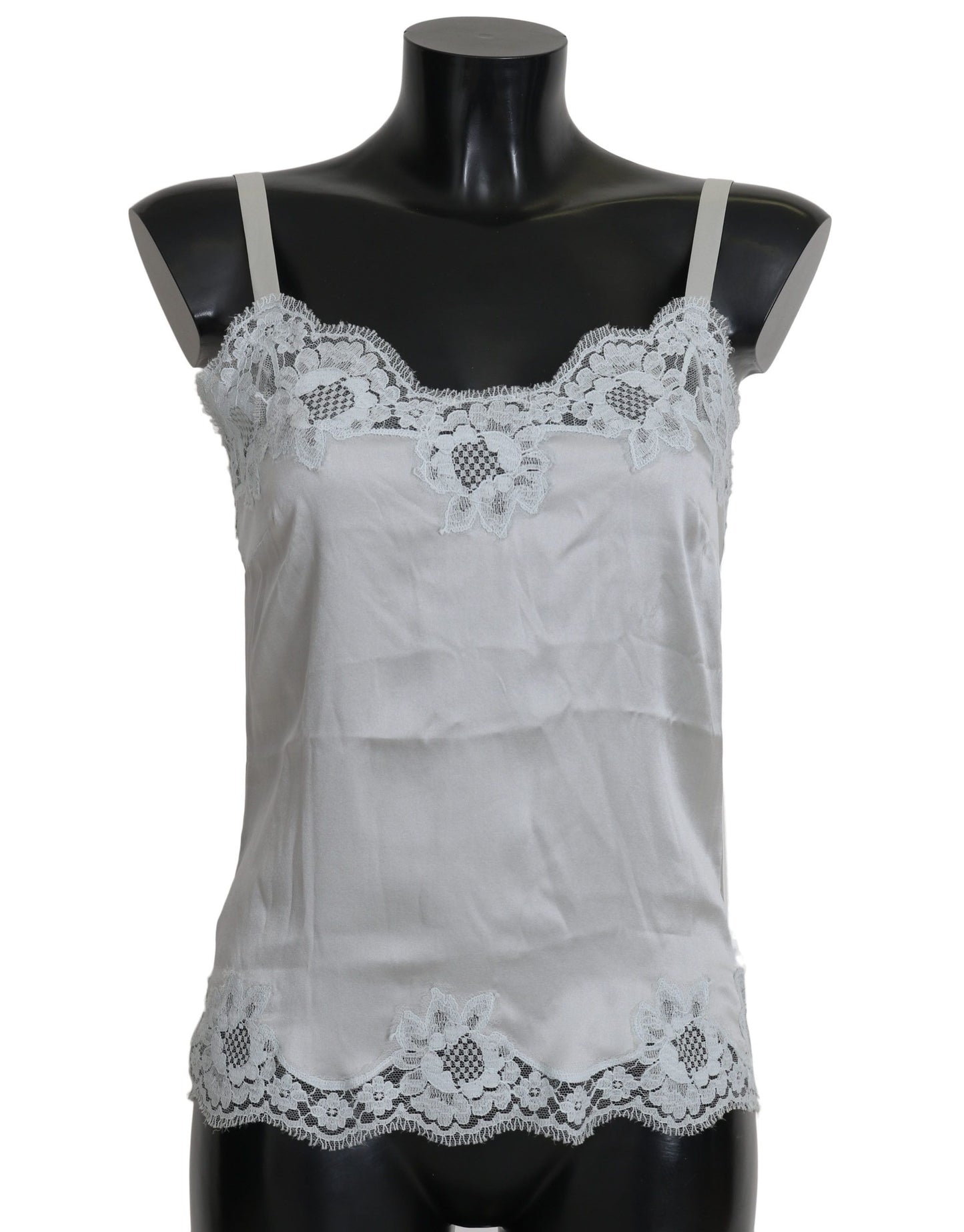 Dolce & Gabbana Grünes Seidenspitzenkleid, Chemisole-Dessous