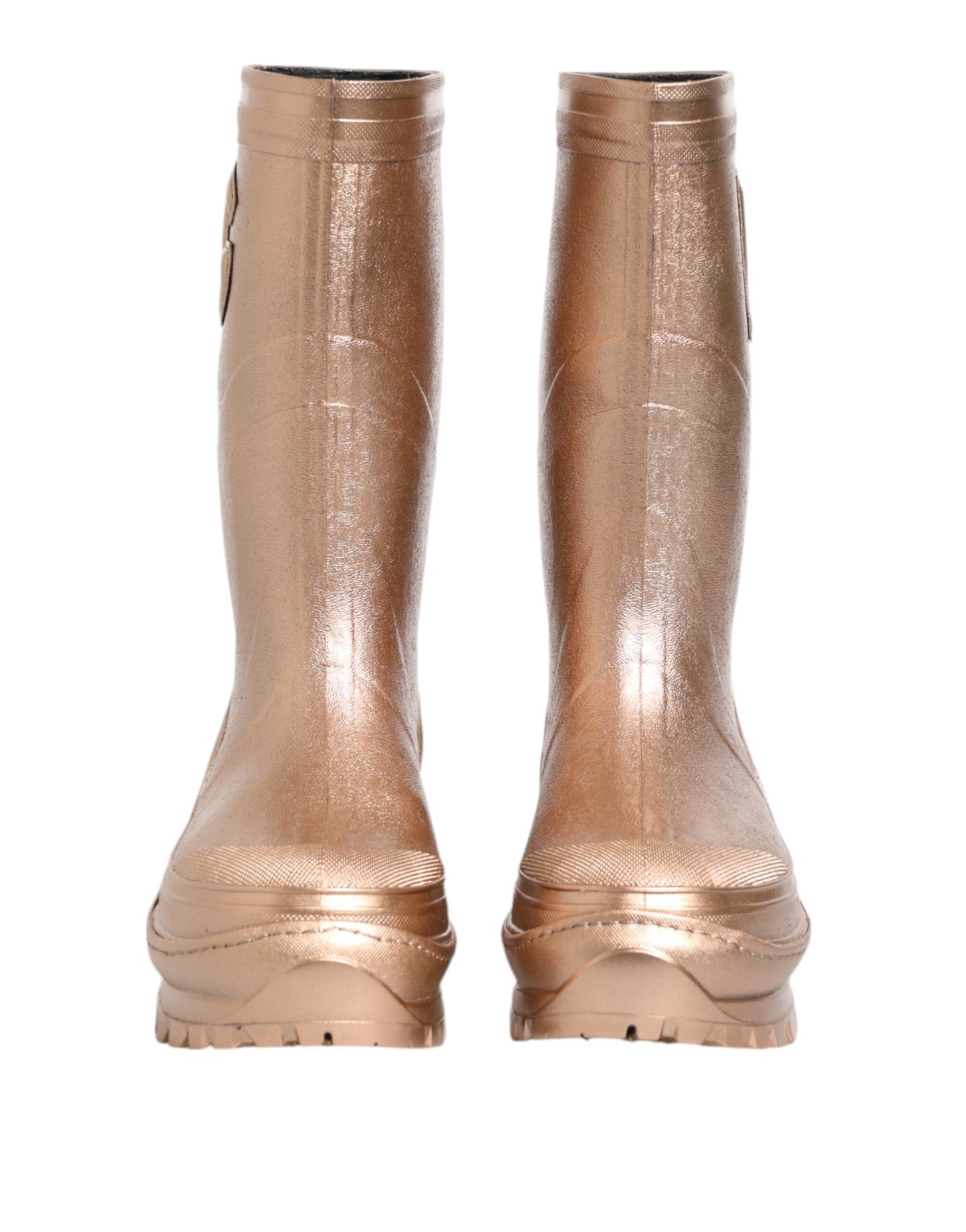 Dolce & Gabbana Roségold Gummistiefel zum Hineinschlüpfen