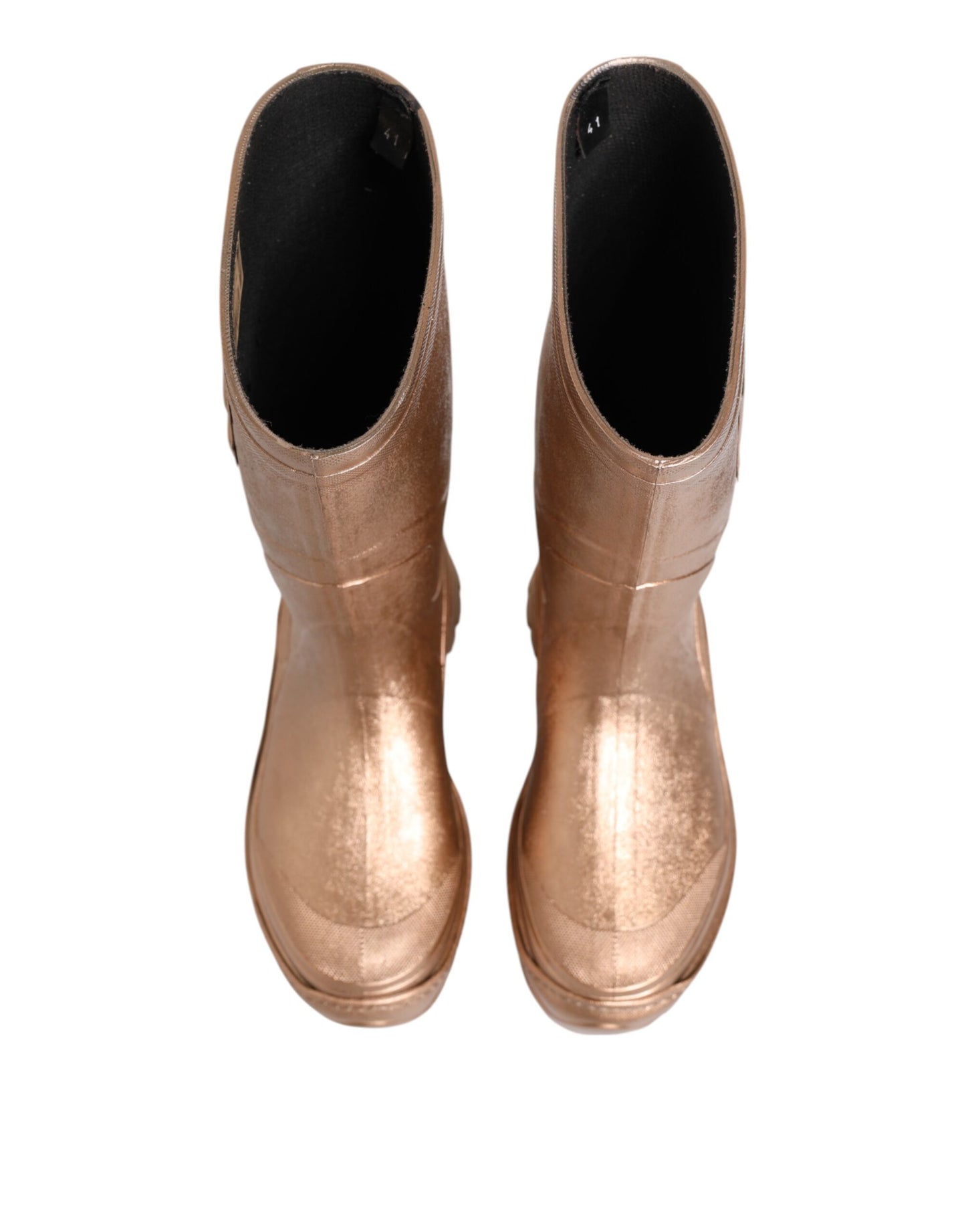 Dolce & Gabbana Roségold Gummistiefel zum Hineinschlüpfen