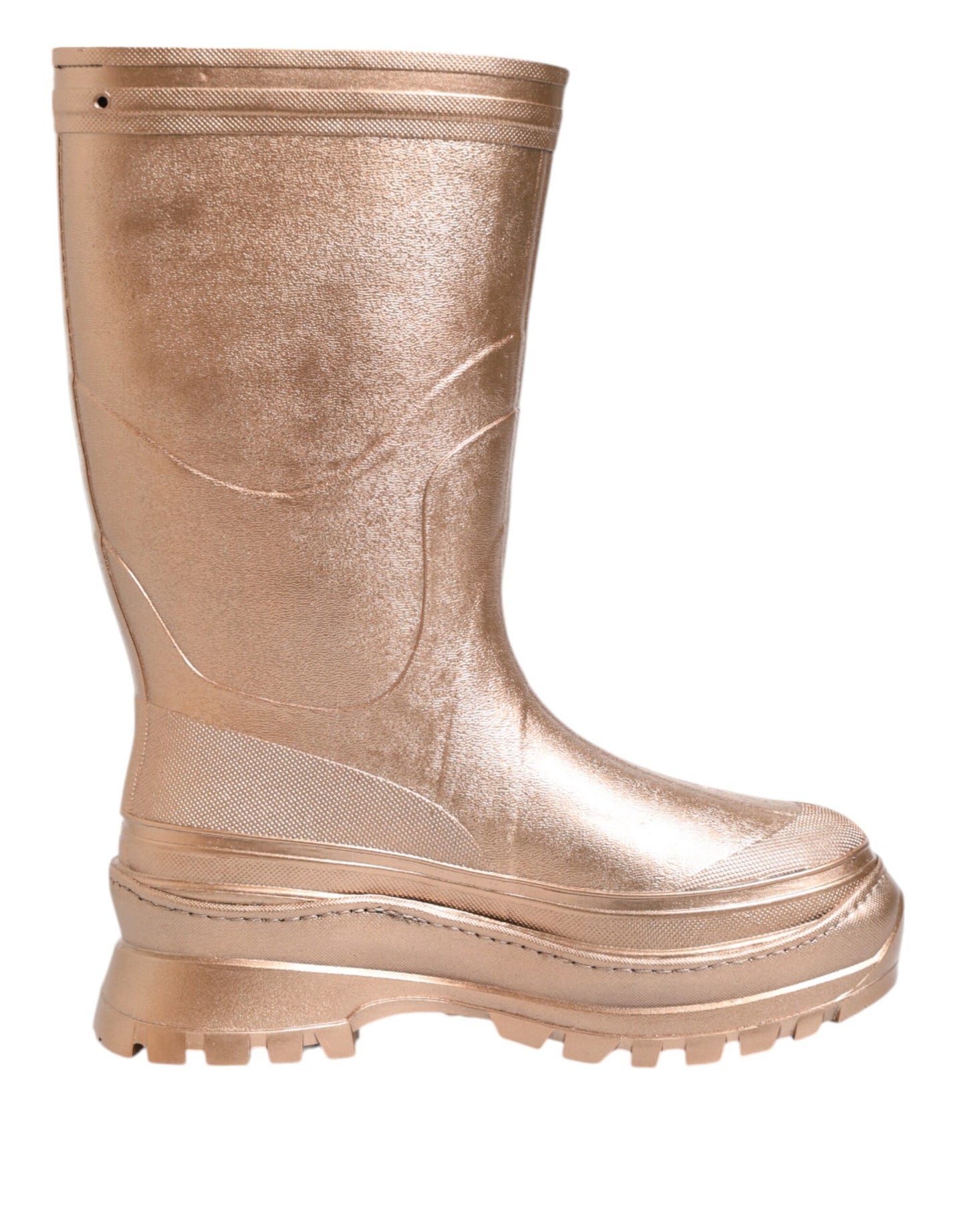 Dolce & Gabbana Roségold Gummistiefel zum Hineinschlüpfen