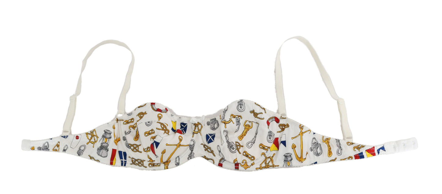 Dolce & Gabbana – Weiße Balconcino-Unterhose mit Matrosen-Print