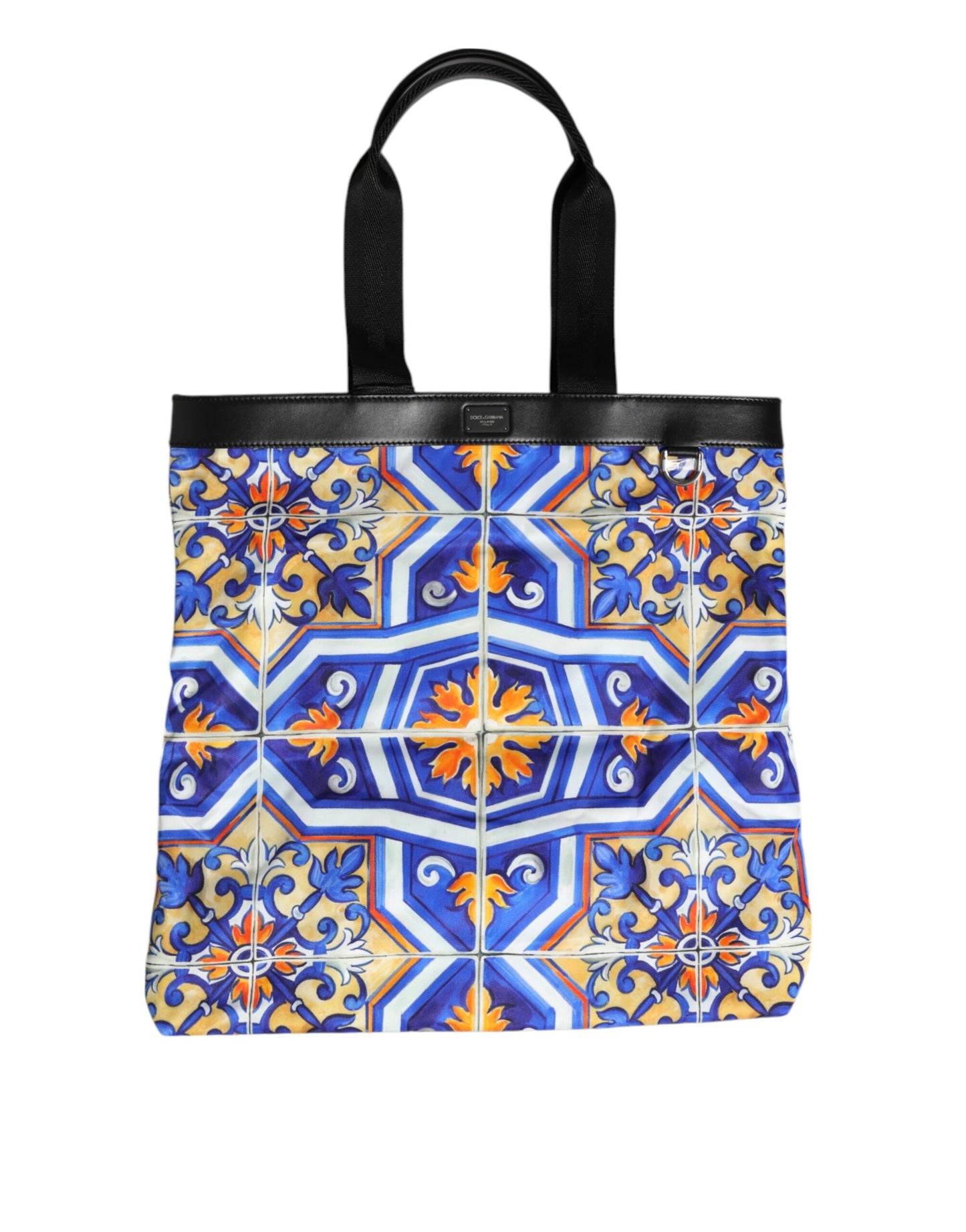 Dolce & Gabbana Mehrfarbige Maiolica-Print-Tragetasche mit Schultergurt