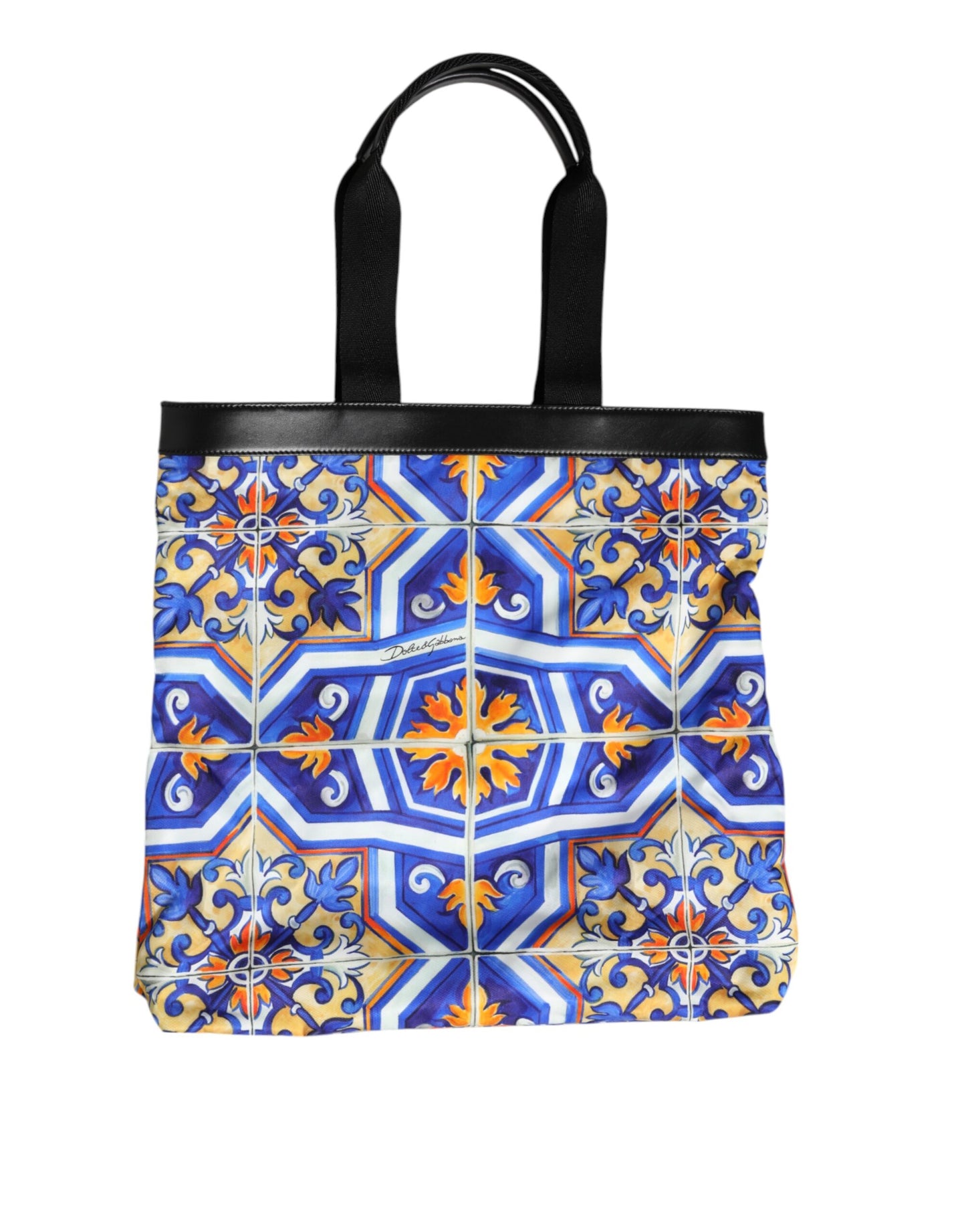 Dolce & Gabbana Mehrfarbige Maiolica-Print-Tragetasche mit Schultergurt