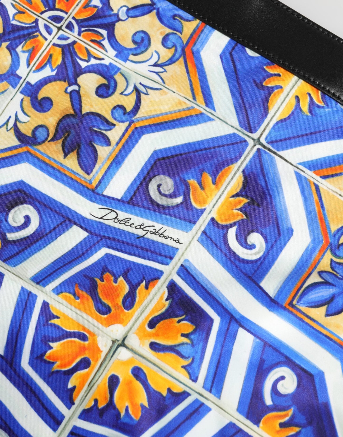 Dolce & Gabbana Mehrfarbige Maiolica-Print-Tragetasche mit Schultergurt