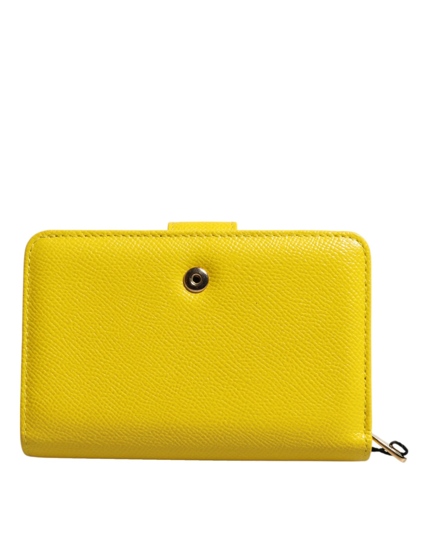 Dolce & Gabbana – Zweifach gefaltete Clutch aus gelbem Leder im Continental-Stil