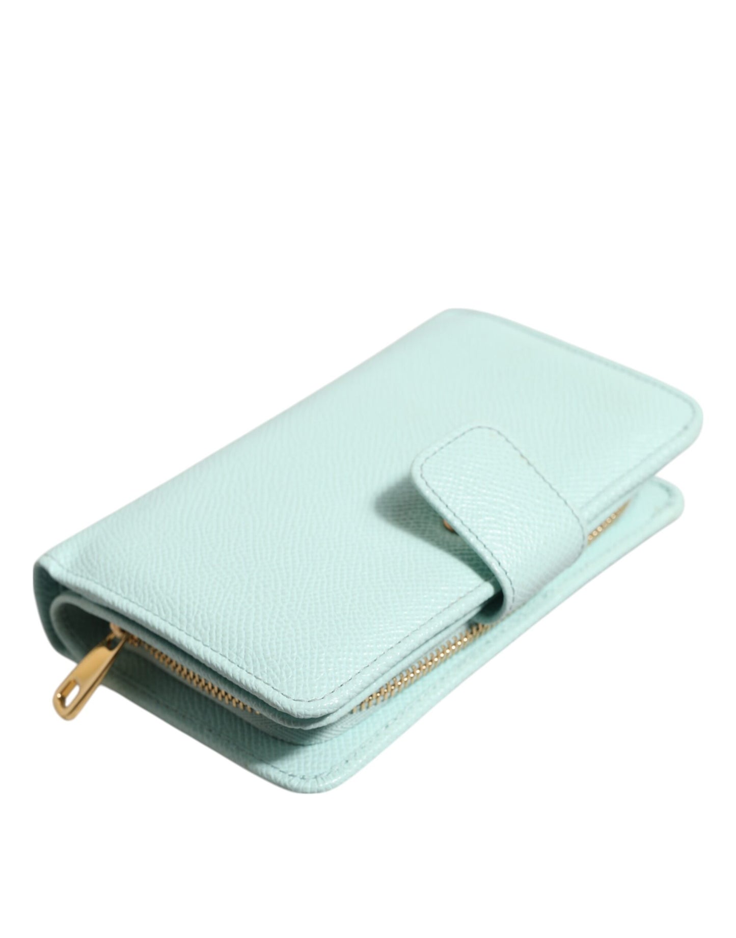 Dolce & Gabbana – Mintgrüne, zweifach faltbare Continental-Clutch aus Leder