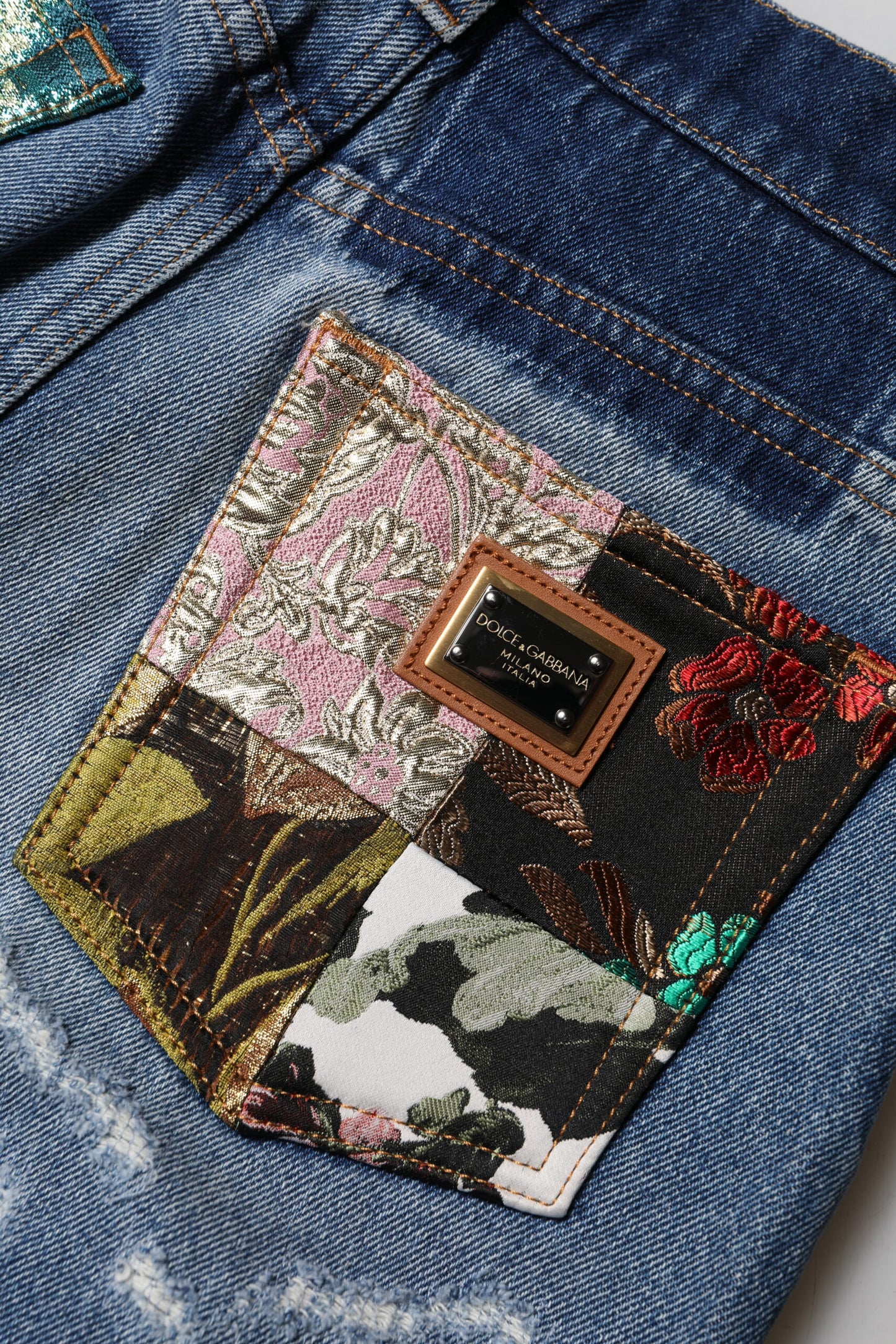 Dolce & Gabbana – Blaue, zerfetzte Jeans mit hoher Taille „AMBER“