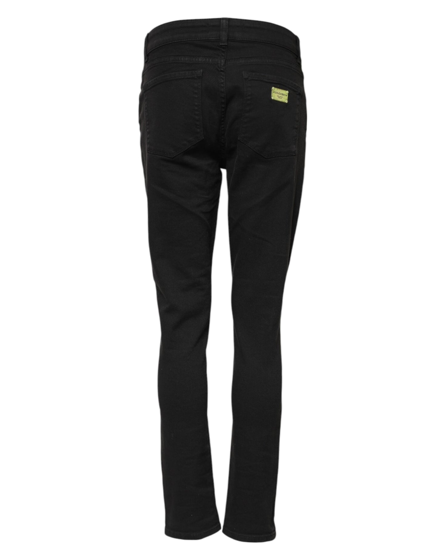 Dolce & Gabbana – Schwarze Skinny-Jeans aus Baumwolle mit mittlerer Taille