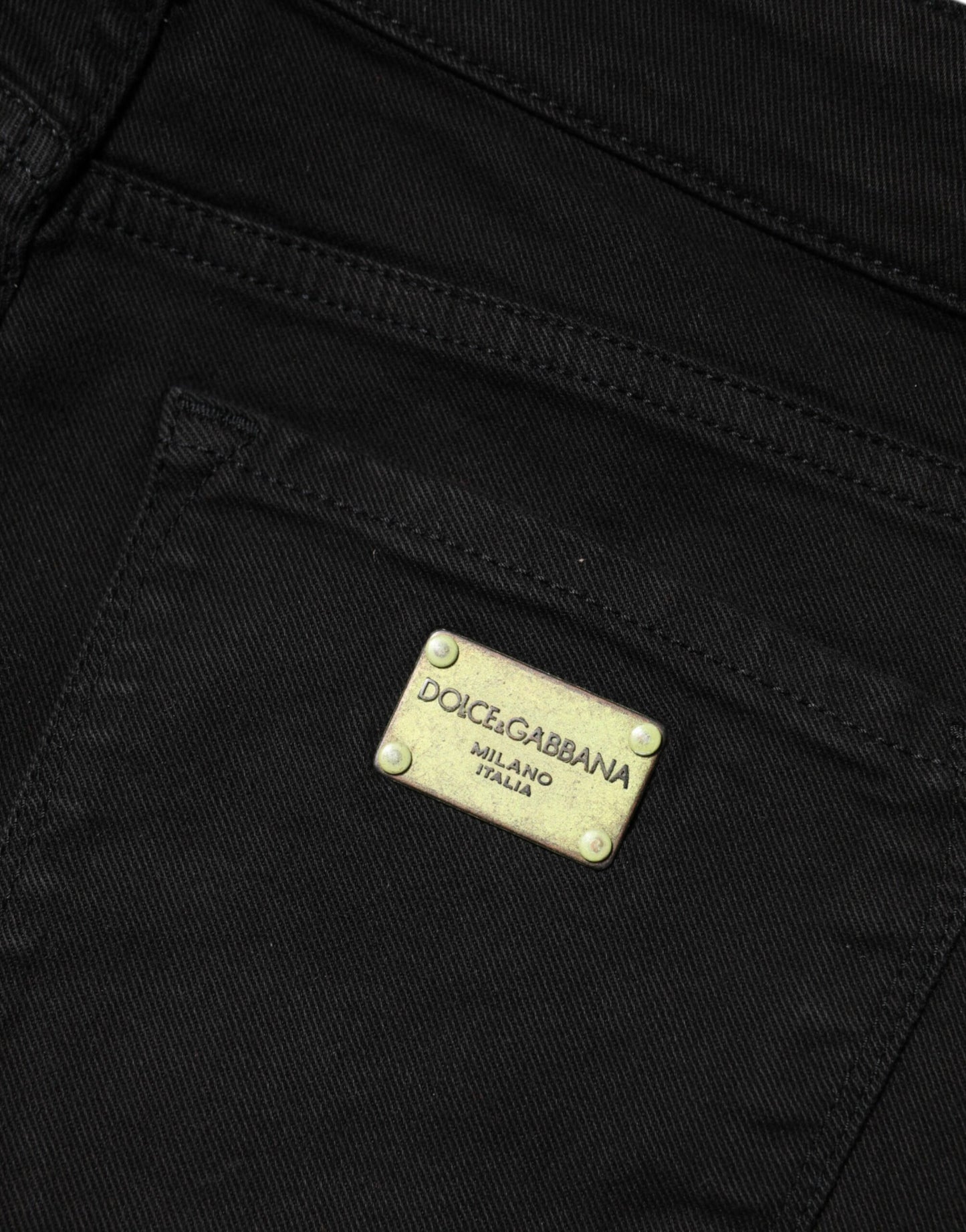Dolce & Gabbana – Schwarze Skinny-Jeans aus Baumwolle mit mittlerer Taille
