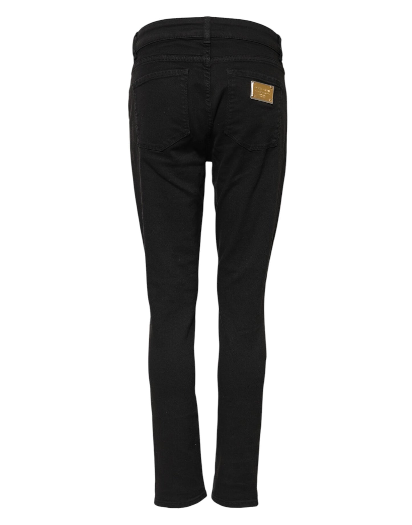 Dolce & Gabbana – Schwarze Skinny-Jeans aus Baumwolle mit mittlerer Taille