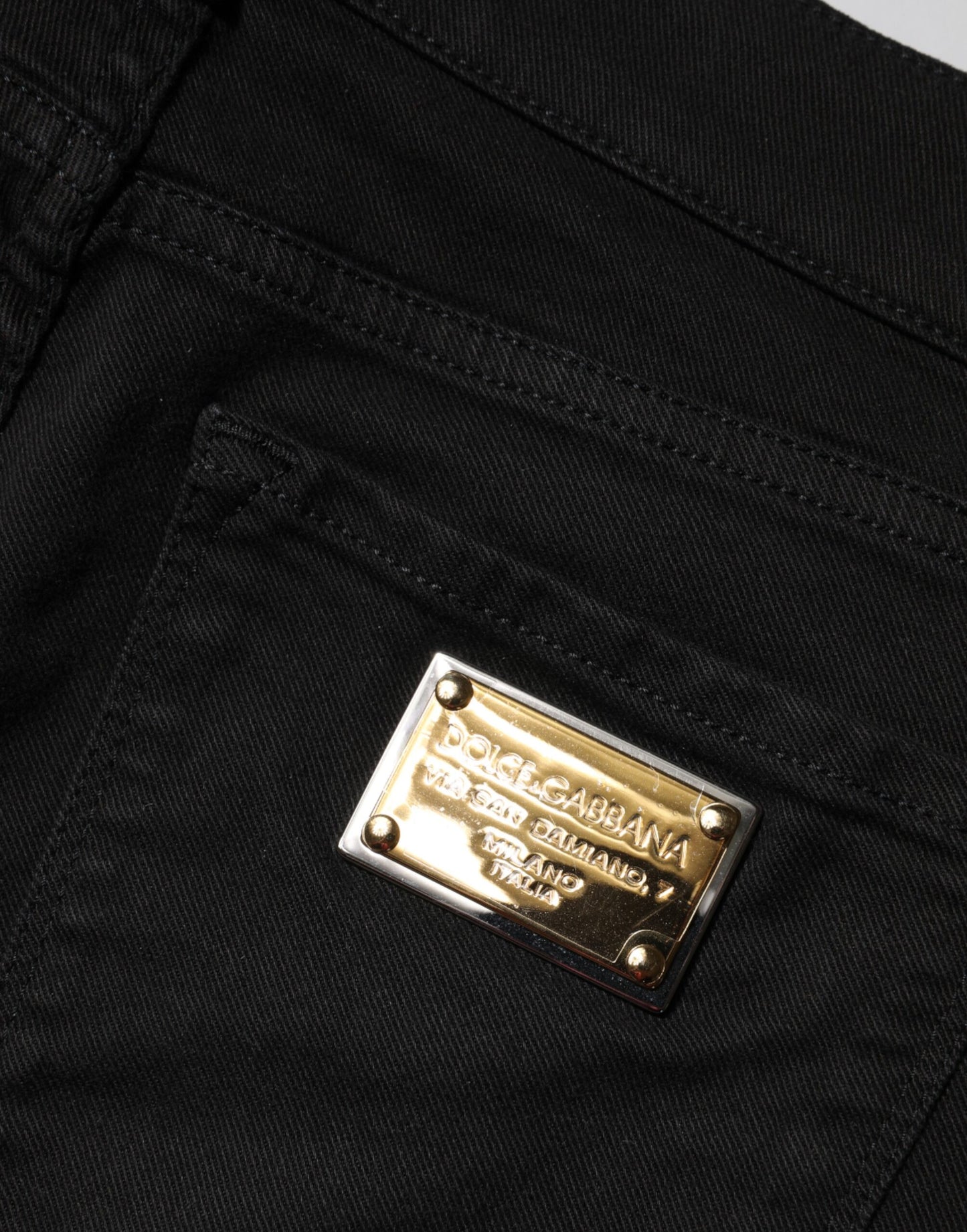 Dolce & Gabbana – Schwarze Skinny-Jeans aus Baumwolle mit mittlerer Taille