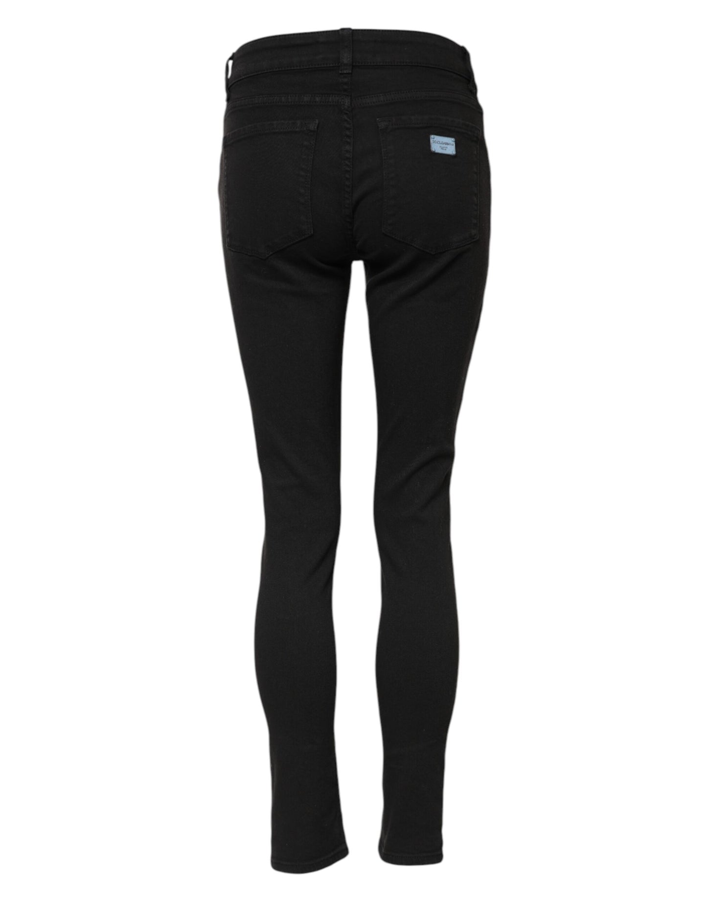 Dolce & Gabbana – Schwarze Skinny-Jeans aus Baumwolle mit mittlerer Taille