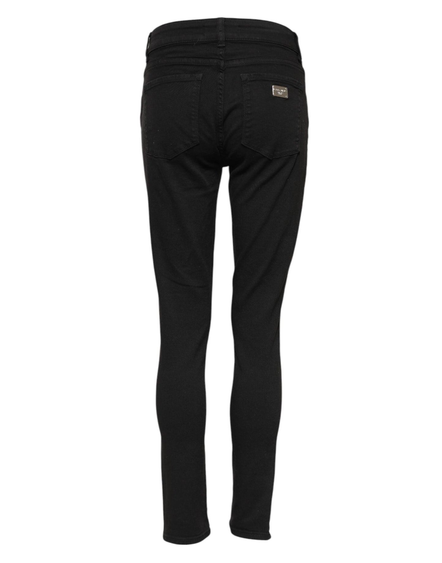 Dolce & Gabbana – Schwarze Skinny-Jeans aus Baumwolle mit mittlerer Taille
