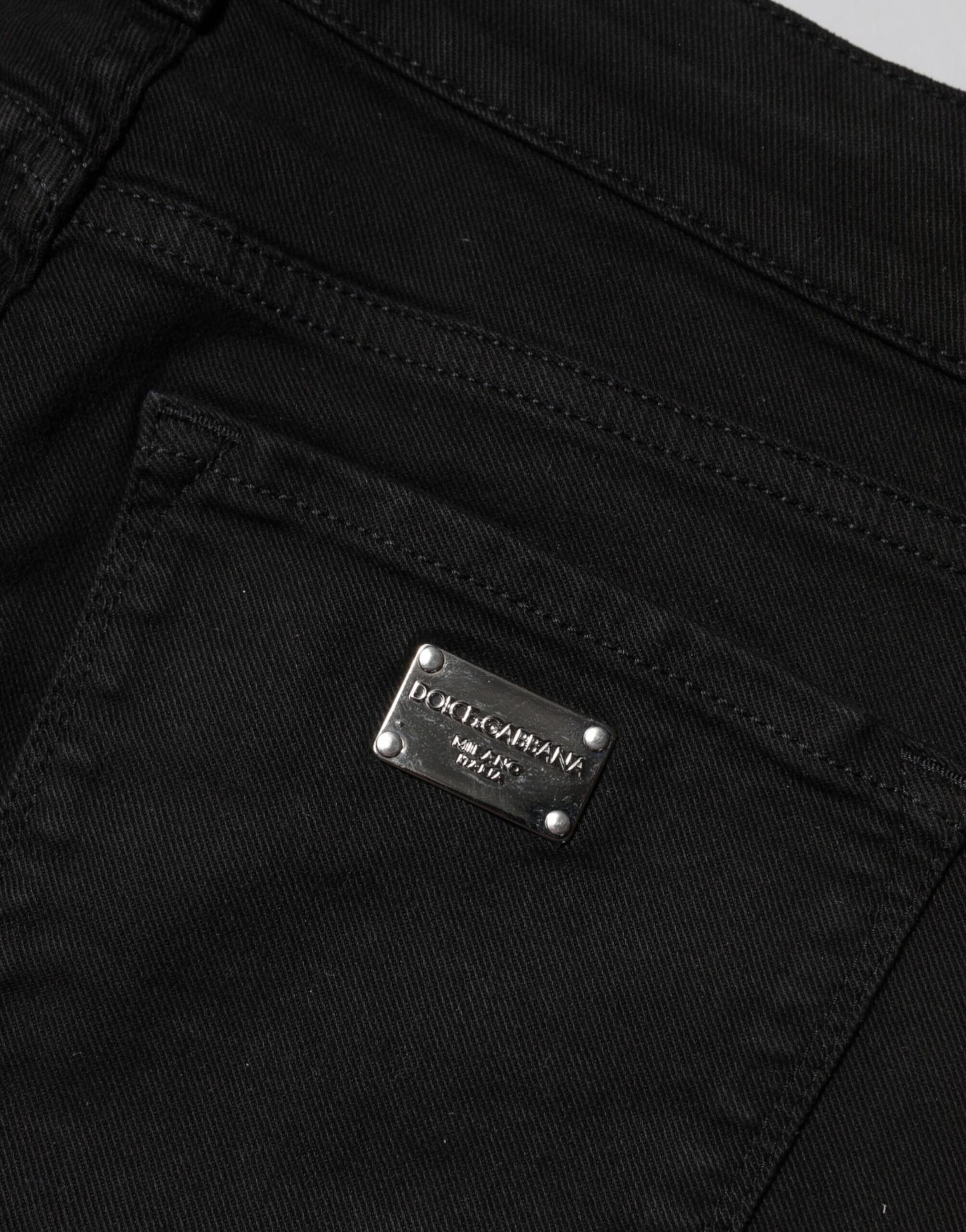 Dolce & Gabbana – Schwarze Skinny-Jeans aus Baumwolle mit mittlerer Taille