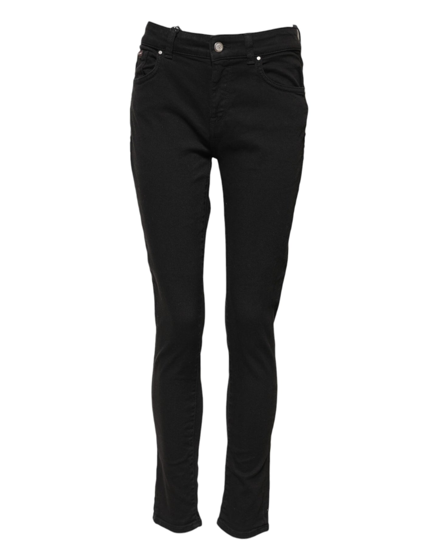 Dolce & Gabbana – Schwarze Skinny-Jeans aus Baumwolle mit mittlerer Taille