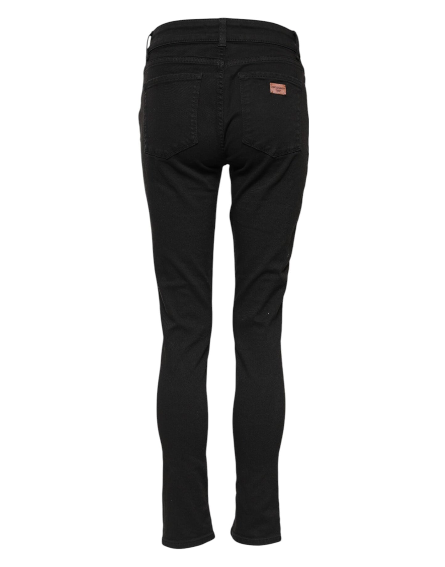 Dolce & Gabbana – Schwarze Skinny-Jeans aus Baumwolle mit mittlerer Taille