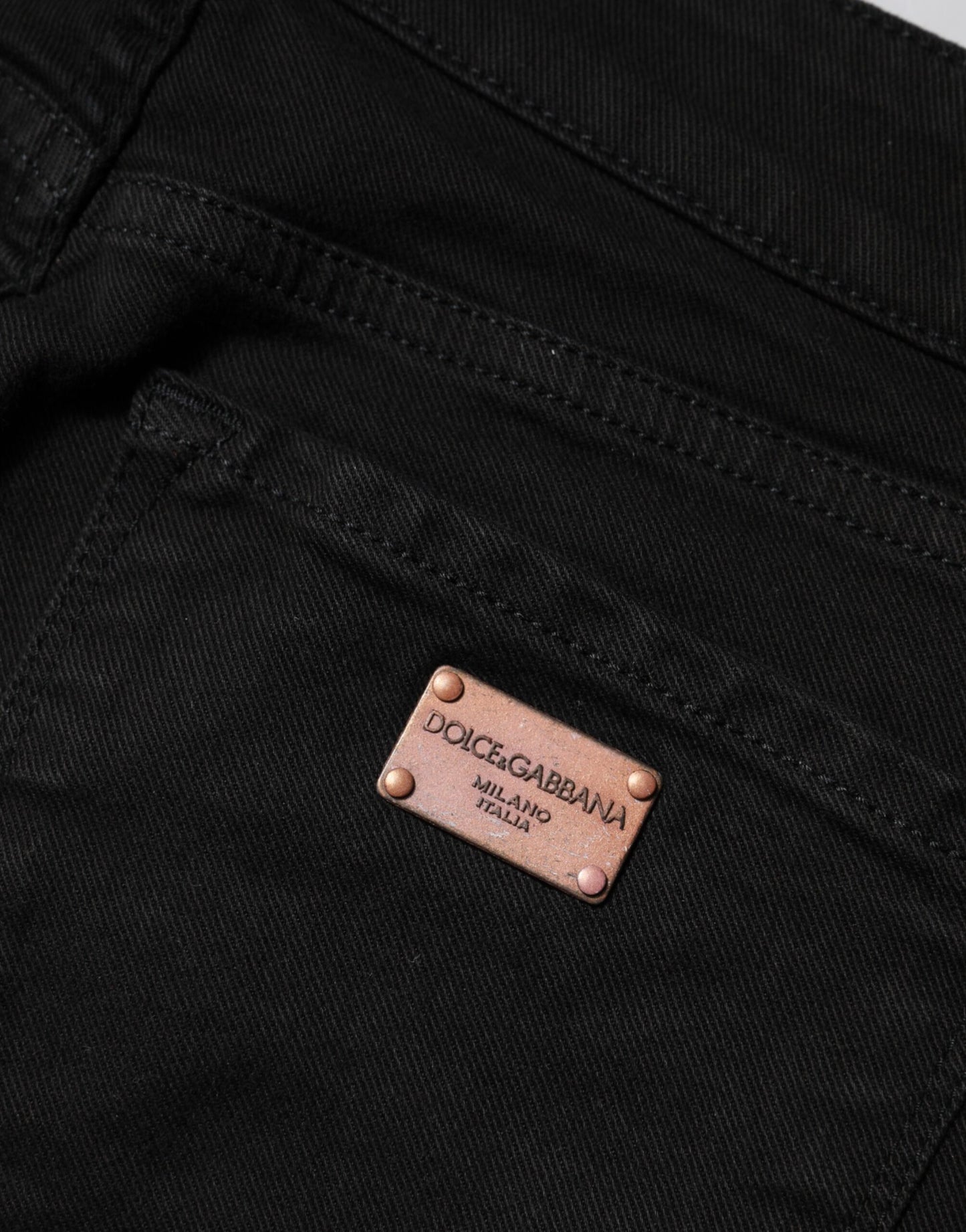 Dolce & Gabbana – Schwarze Skinny-Jeans aus Baumwolle mit mittlerer Taille