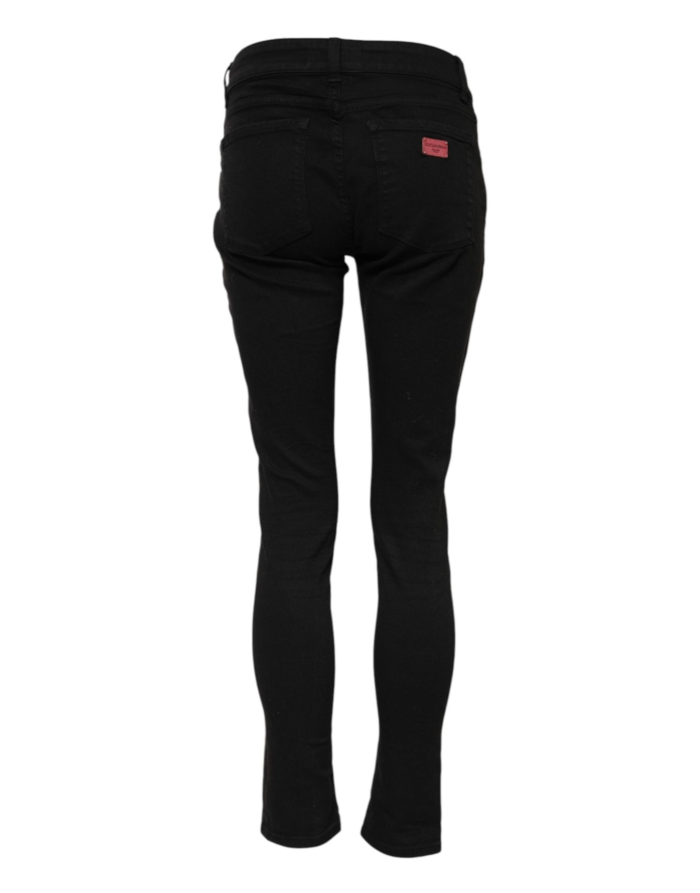 Dolce & Gabbana – Schwarze Skinny-Jeans aus Baumwolle mit mittlerer Taille