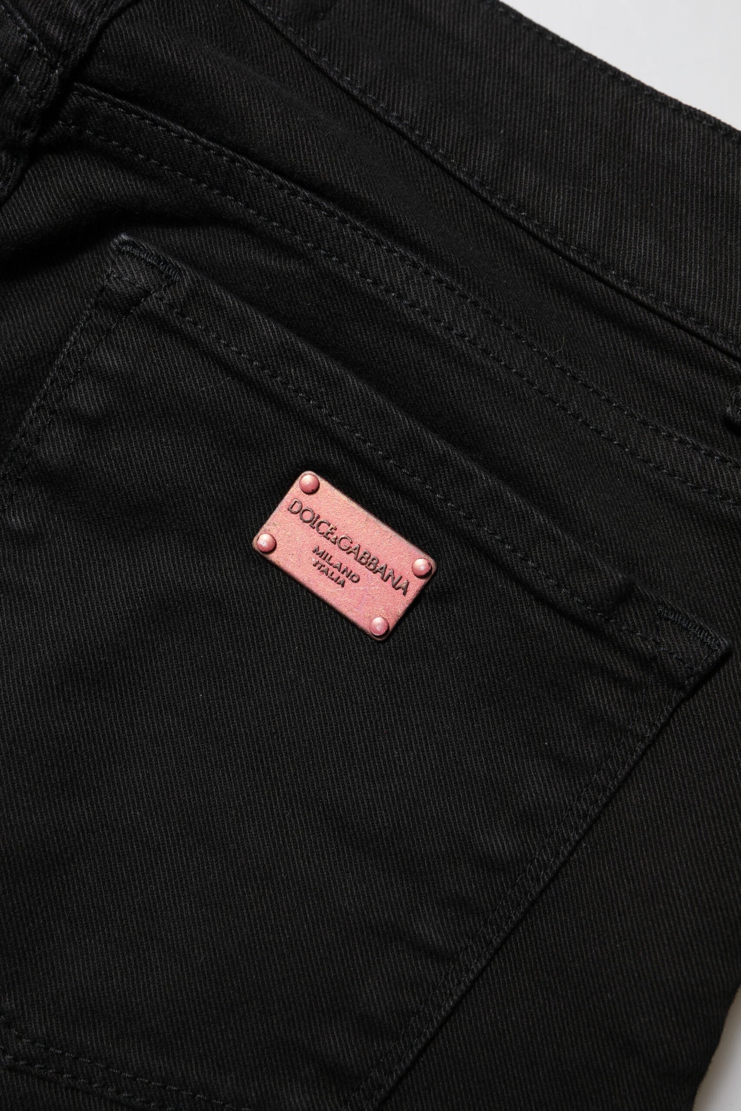 Dolce & Gabbana – Schwarze Skinny-Jeans aus Baumwolle mit mittlerer Taille