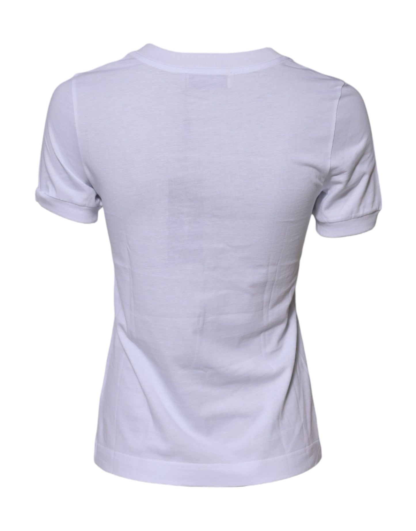 Dolce & Gabbana – Weißes T-Shirt aus Baumwolle mit DG-Logostickerei