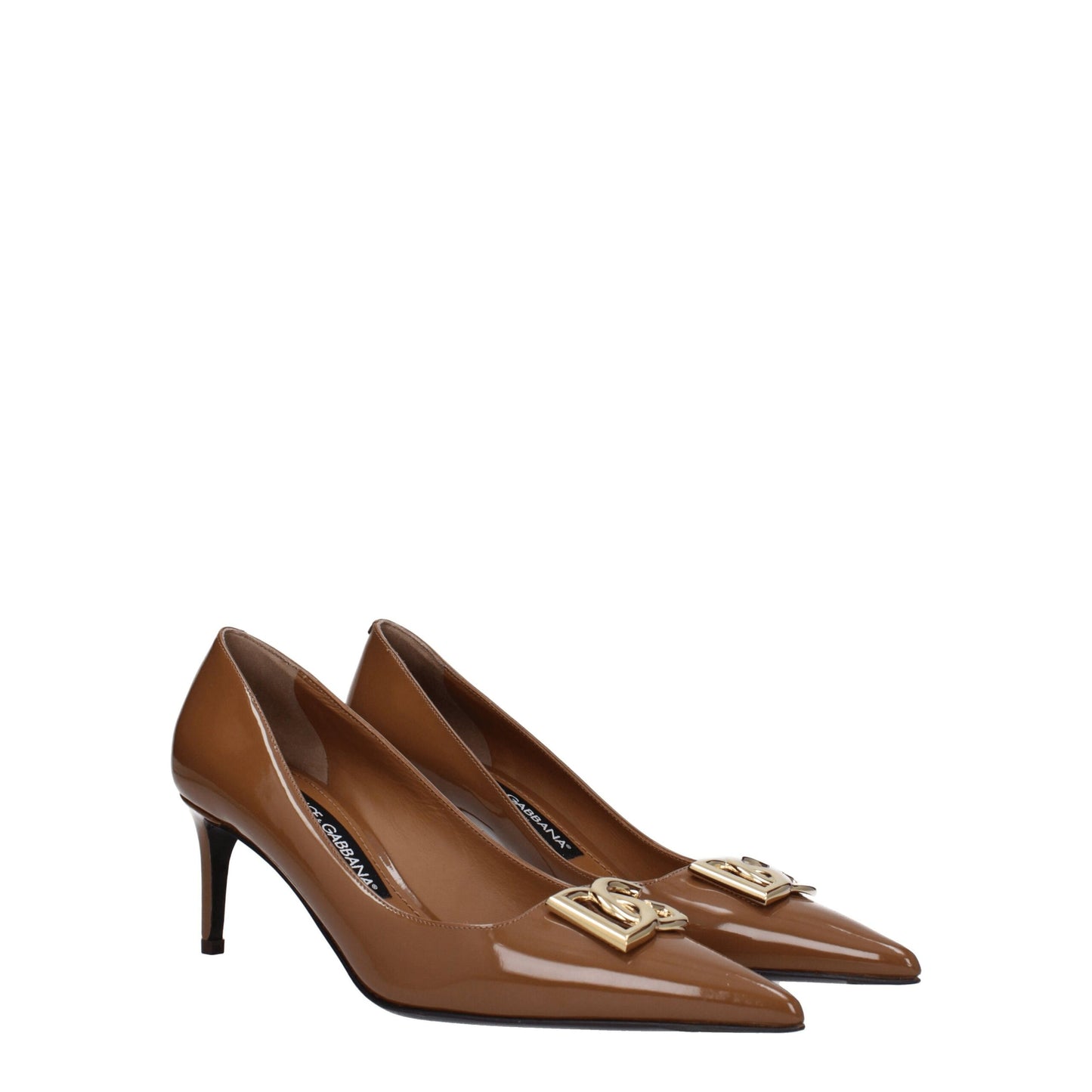 Dolce & Gabbana – Pumps aus braunem Leder mit hohem Absatz