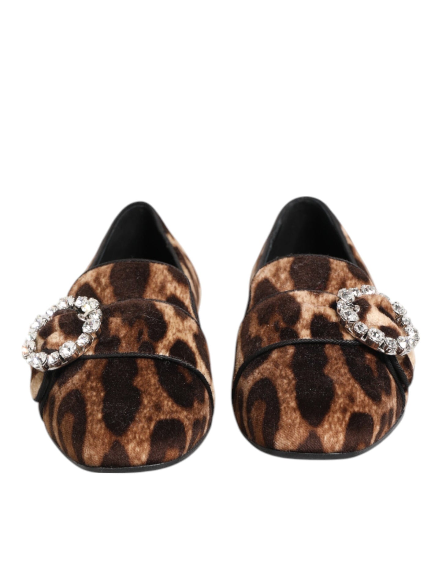Dolce & Gabbana – Loafer mit Kristallen in Braun mit Leopardenmuster