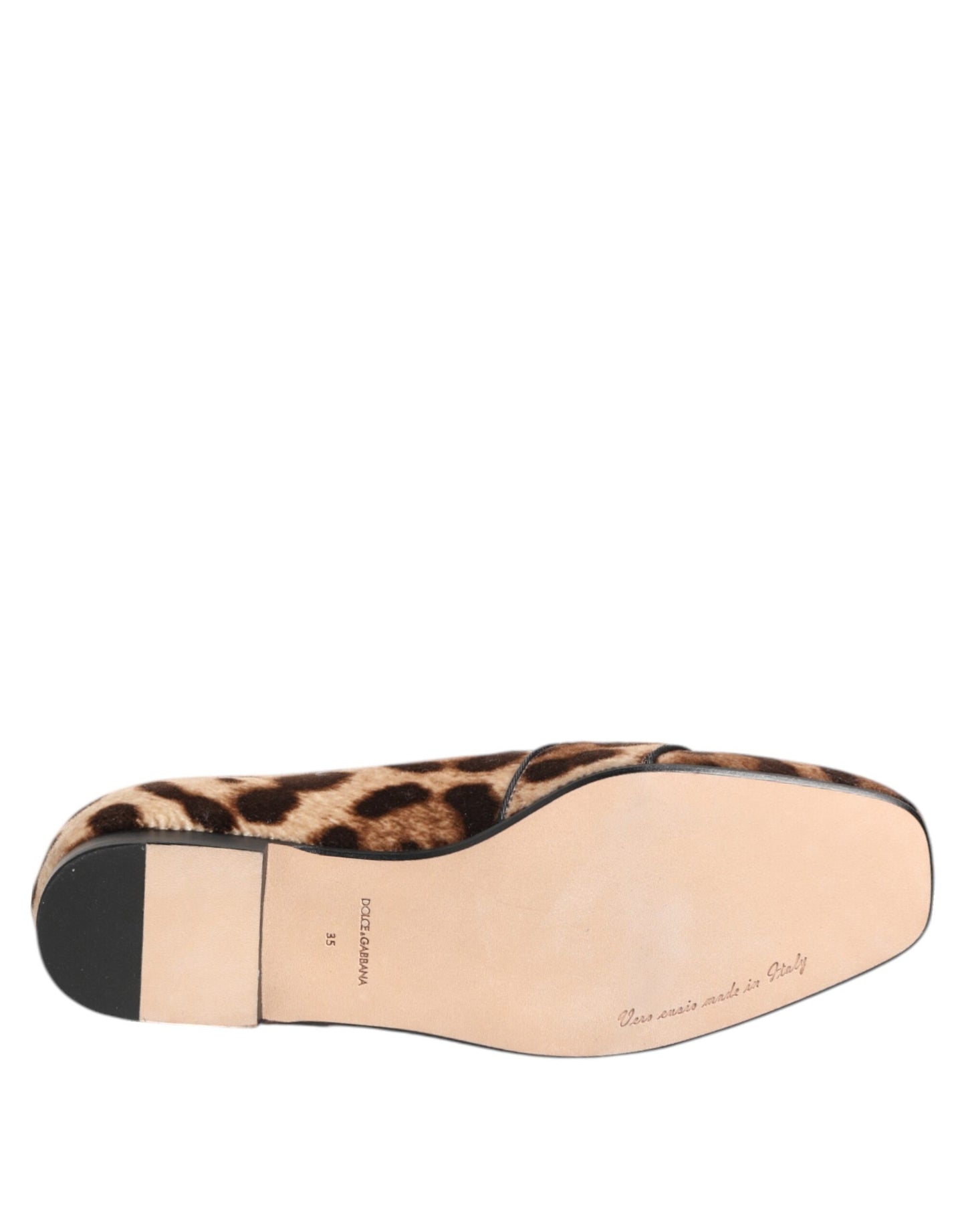 Dolce & Gabbana – Loafer mit Kristallen in Braun mit Leopardenmuster