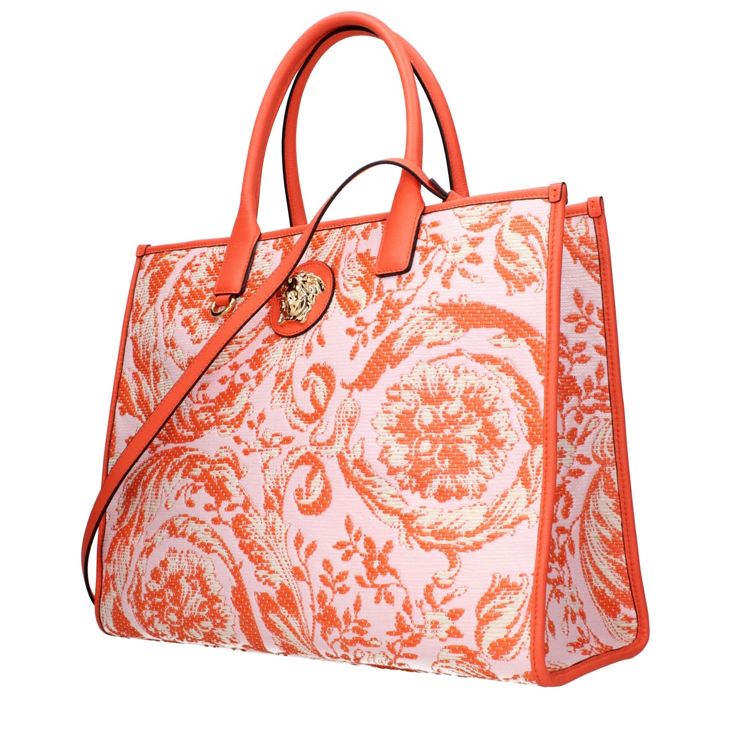 Versace Orange Stoff Schultertaschen