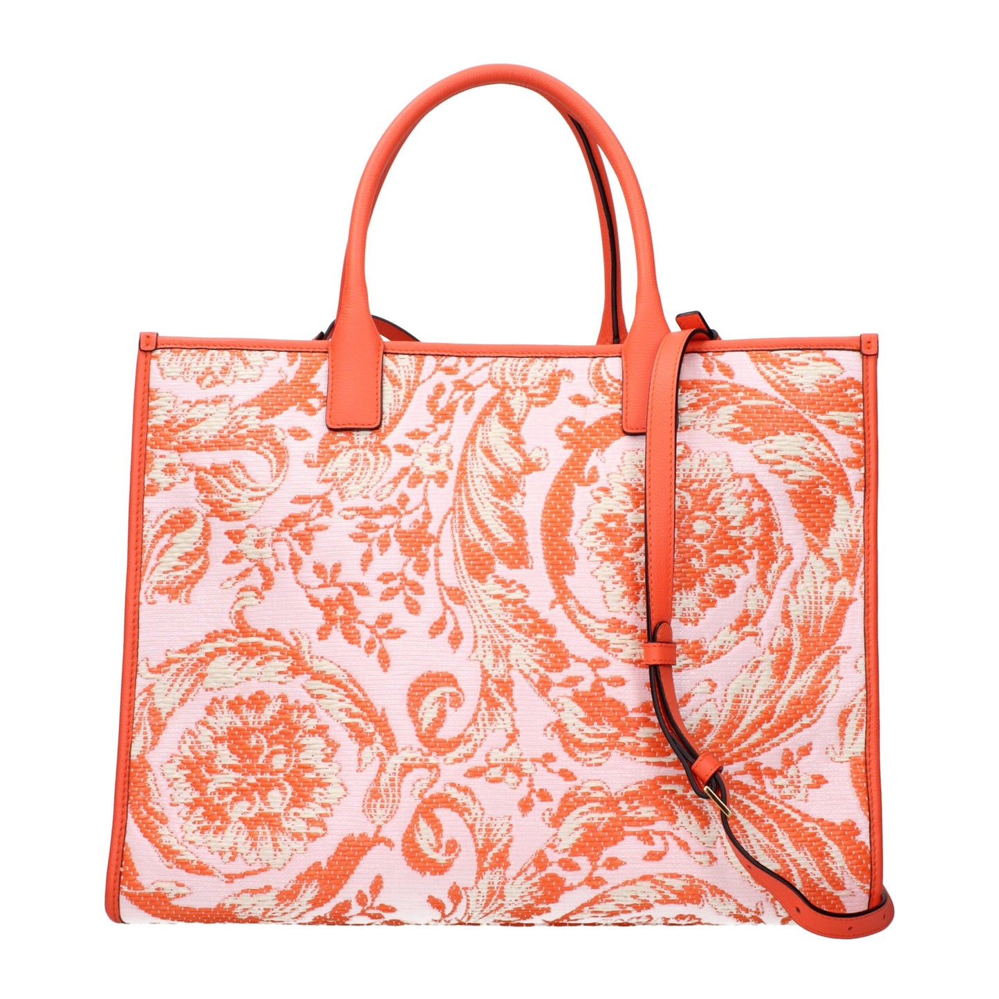 Versace Orange Stoff Schultertaschen