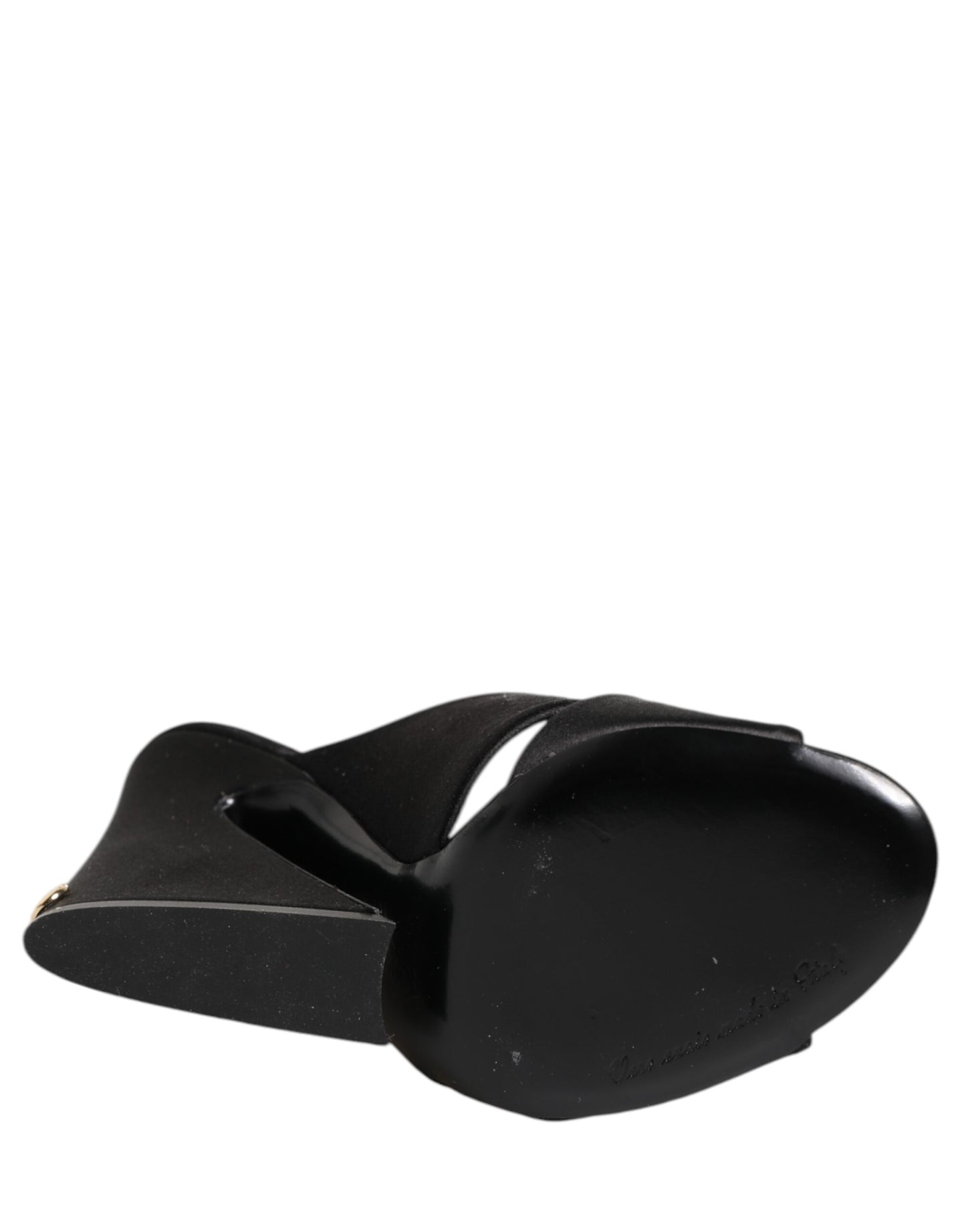 Dolce & Gabbana – Sandalen mit schwarzem Logo „KEIRA“ aus Satin