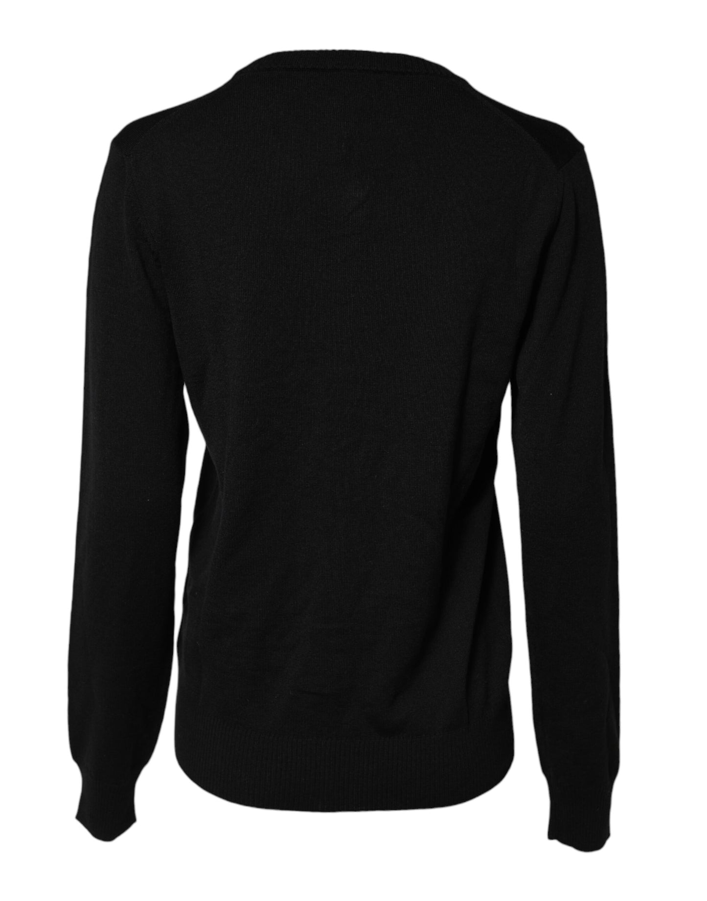 Dolce & Gabbana – Schwarzer Cardigan aus Wollstrick mit Rundhalsausschnitt