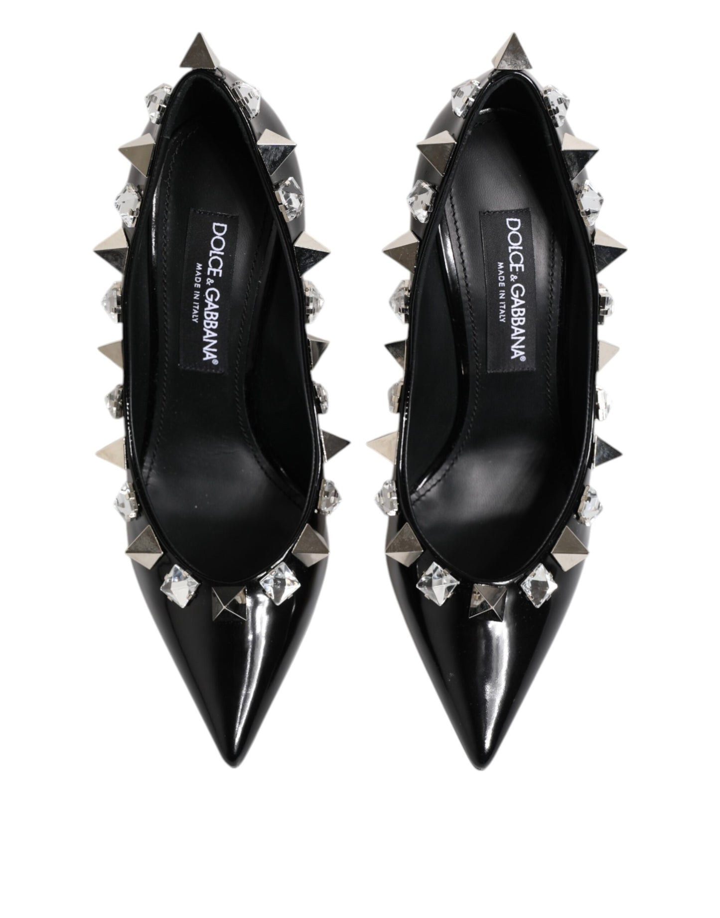 Dolce & Gabbana – Schwarze Pumps mit Kristallnieten und Stilettoabsatz