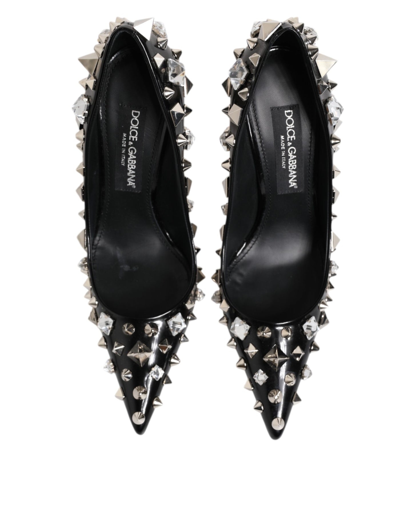 Dolce & Gabbana – Schwarze Pumps mit Kristallnieten und Stilettoabsatz