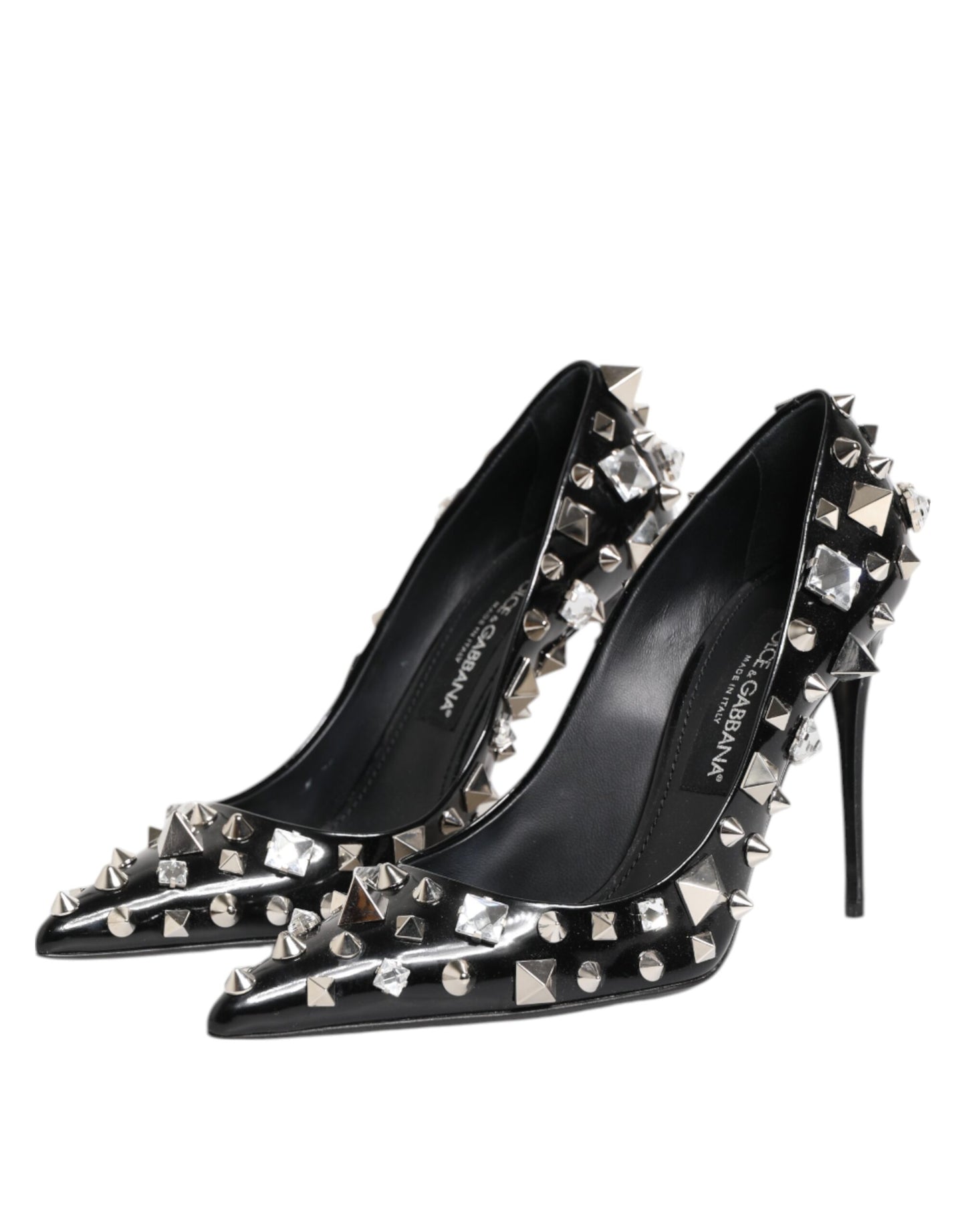 Dolce & Gabbana – Schwarze Pumps mit Kristallnieten und Stilettoabsatz