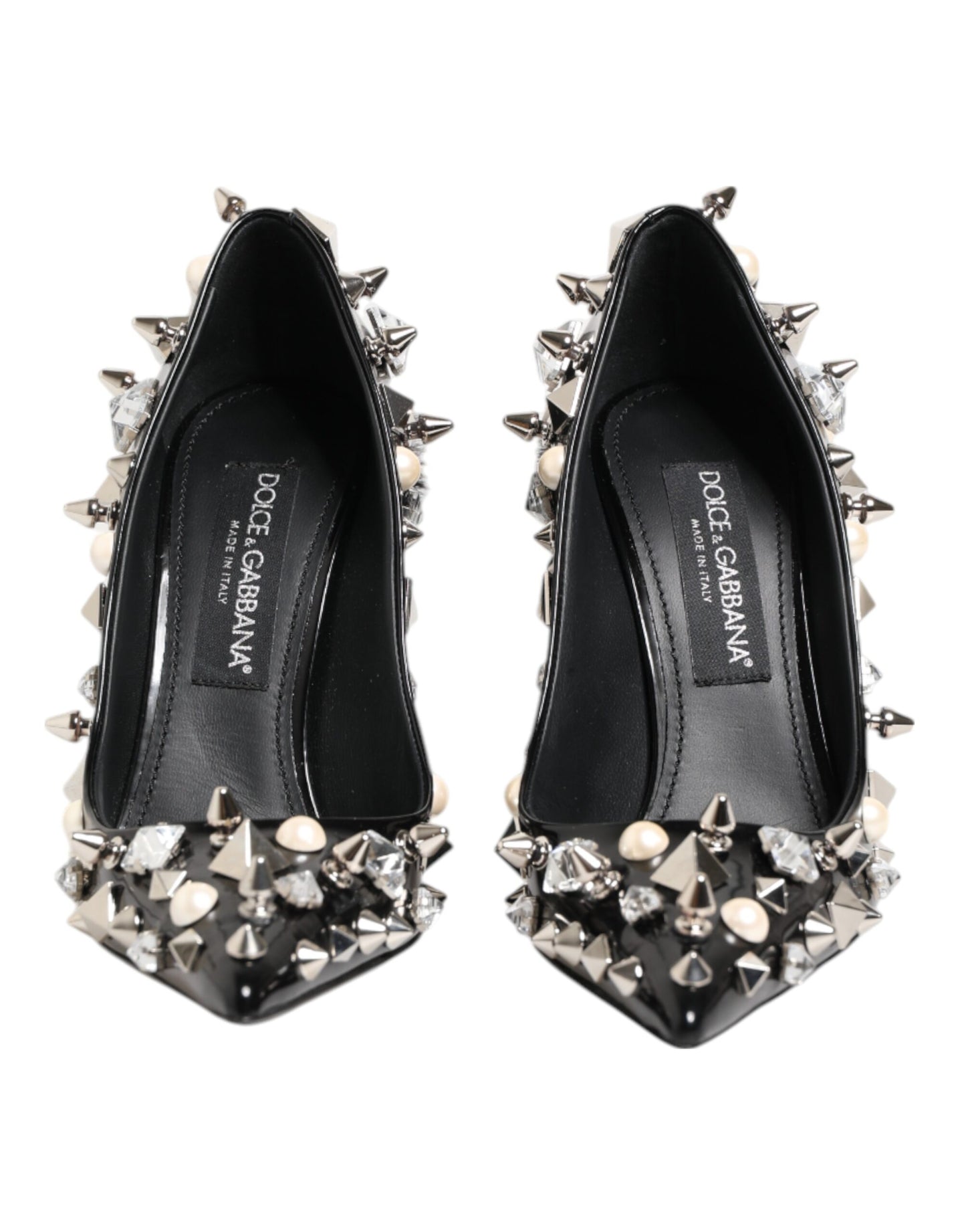 Dolce & Gabbana – Schwarze Pumps mit Kristallnieten und Stilettoabsatz