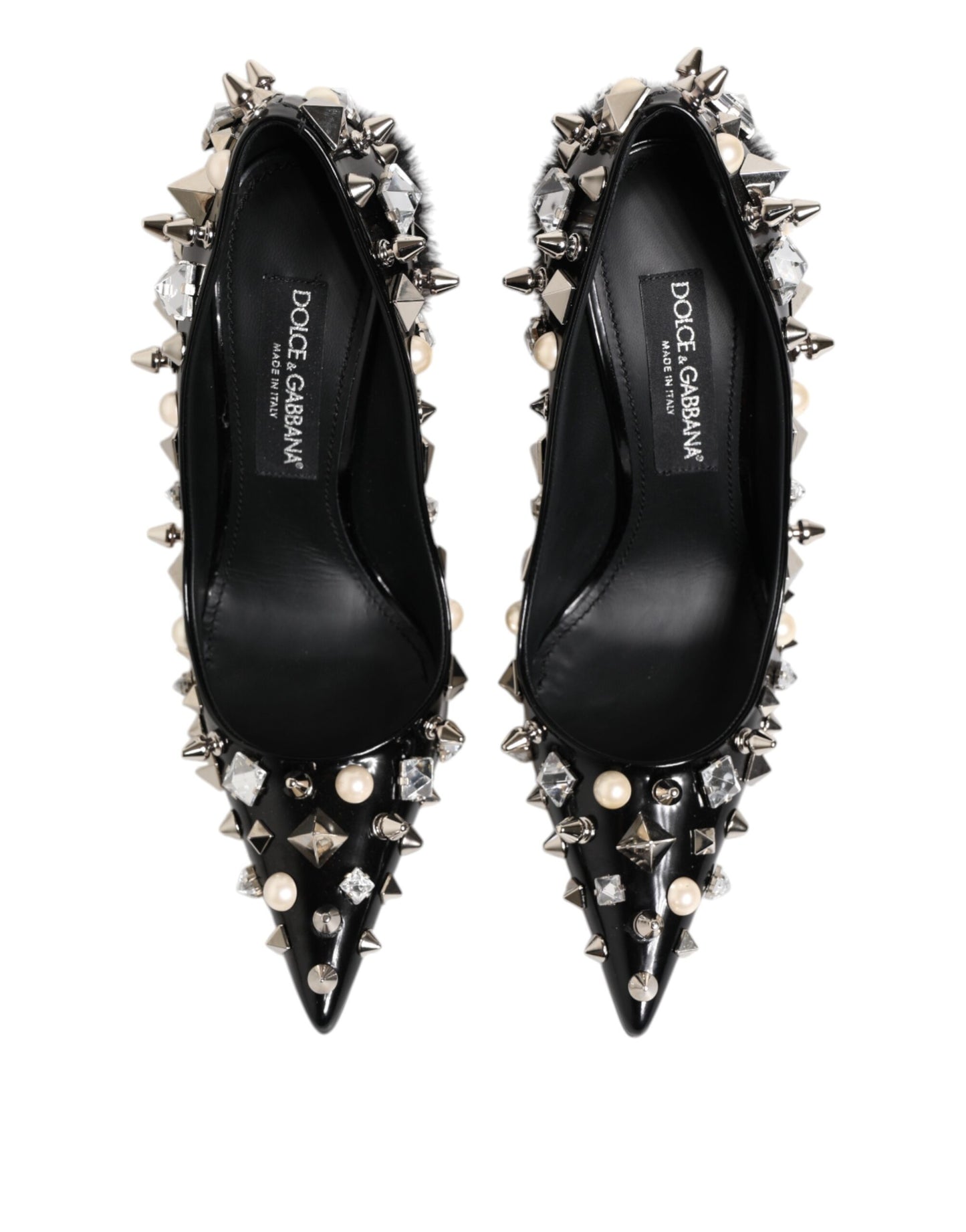 Dolce & Gabbana – Schwarze Pumps mit Kristallnieten und Stilettoabsatz