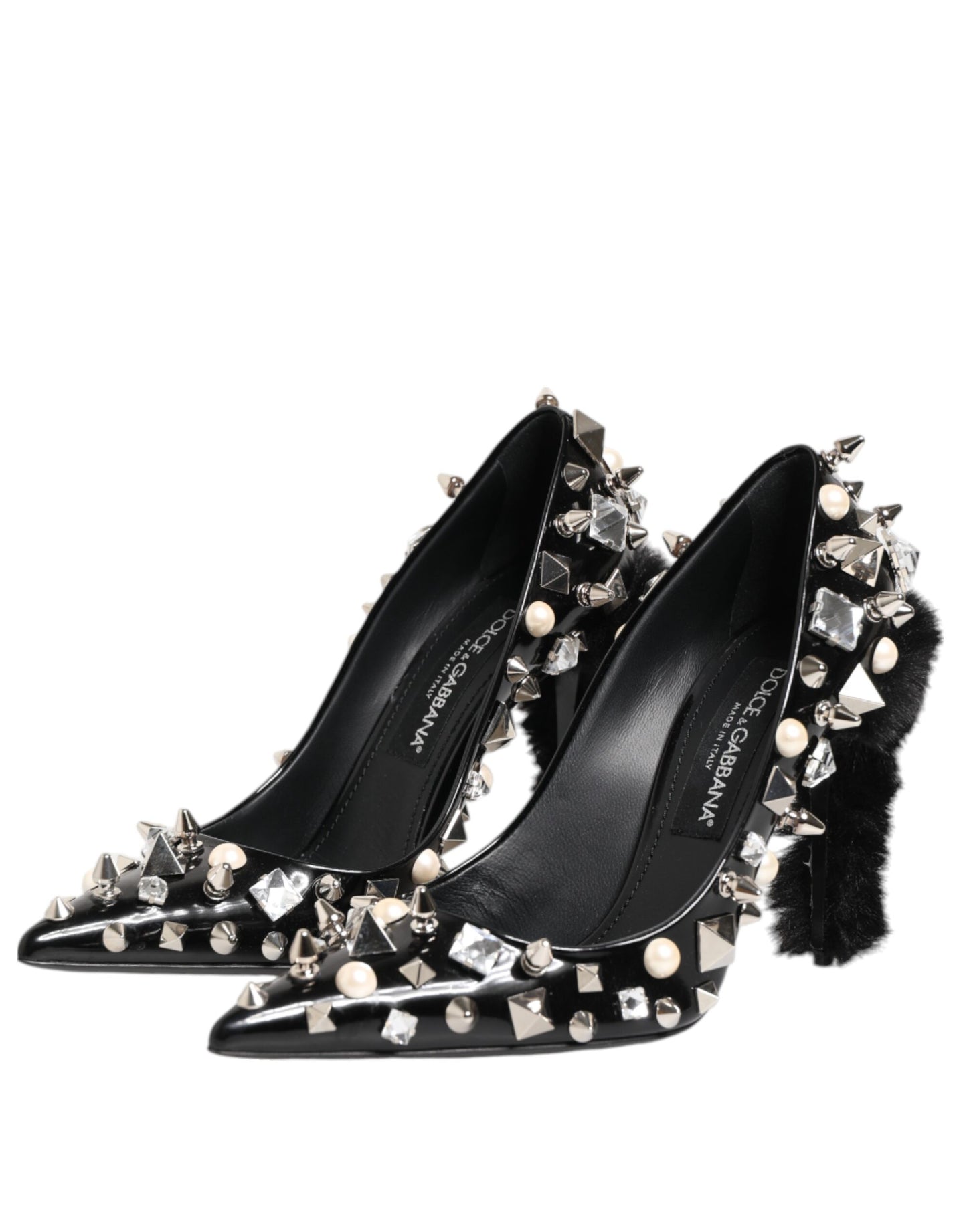 Dolce & Gabbana – Schwarze Pumps mit Kristallnieten und Stilettoabsatz