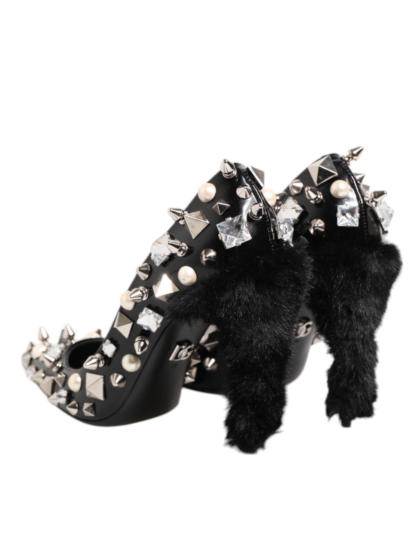 Dolce & Gabbana – Schwarze Pumps mit Kristallnieten und Stilettoabsatz