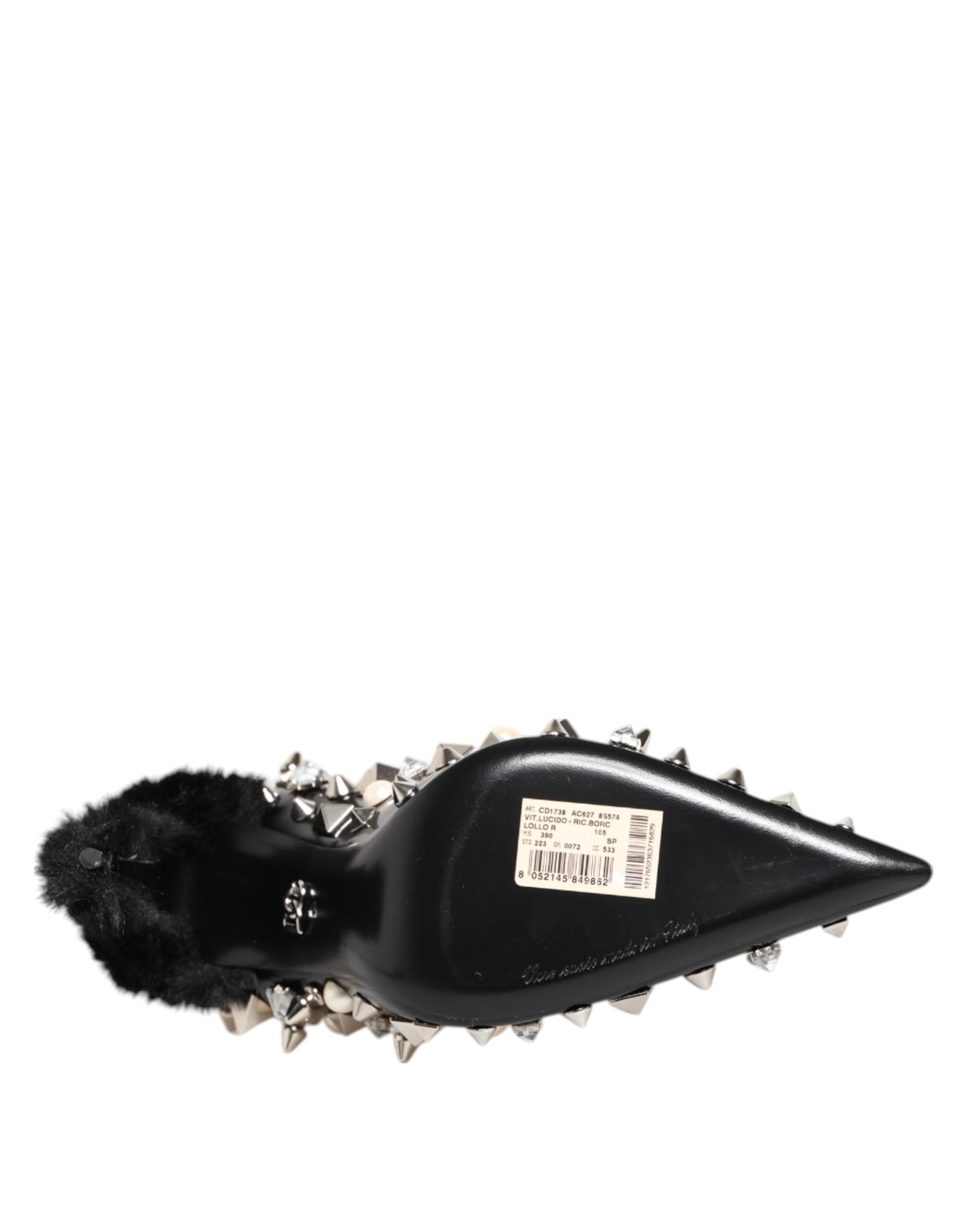 Dolce & Gabbana – Schwarze Pumps mit Kristallnieten und Stilettoabsatz