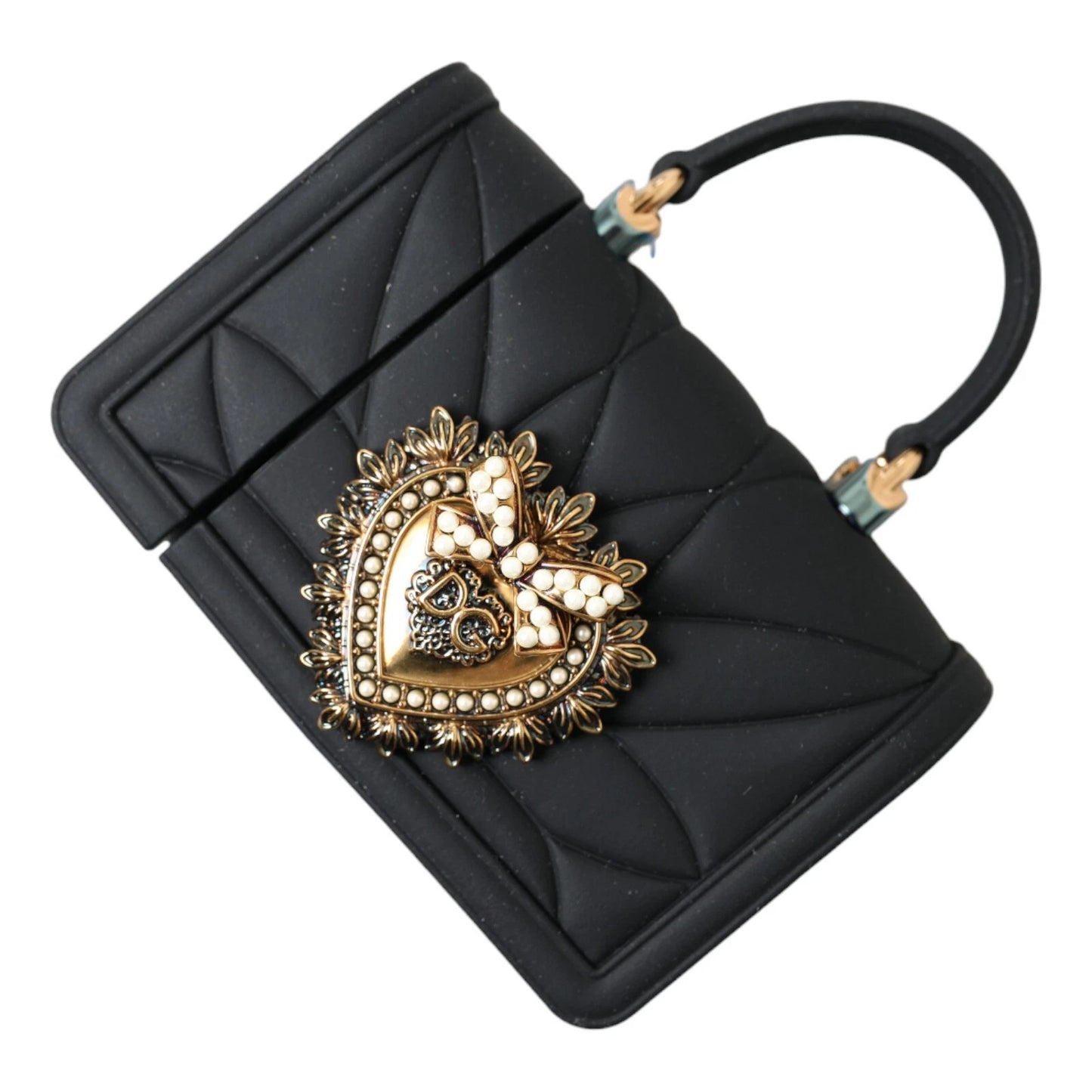 Dolce & Gabbana Hülle Schwarz Silikon Devotion Herz Hülle Handtasche Airpod