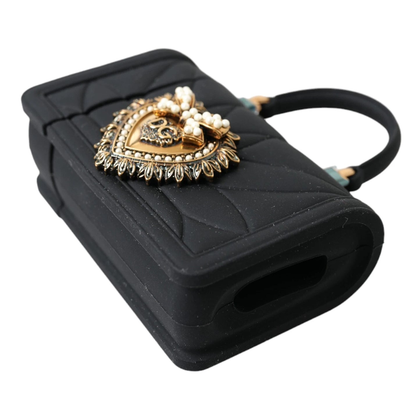 Dolce & Gabbana Hülle Schwarz Silikon Devotion Herz Hülle Handtasche Airpod