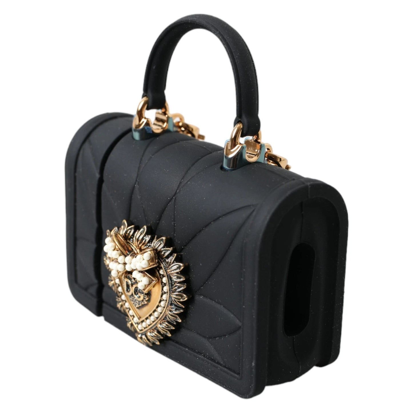 Dolce & Gabbana Hülle Schwarz Silikon Devotion Herz Hülle Handtasche Airpod