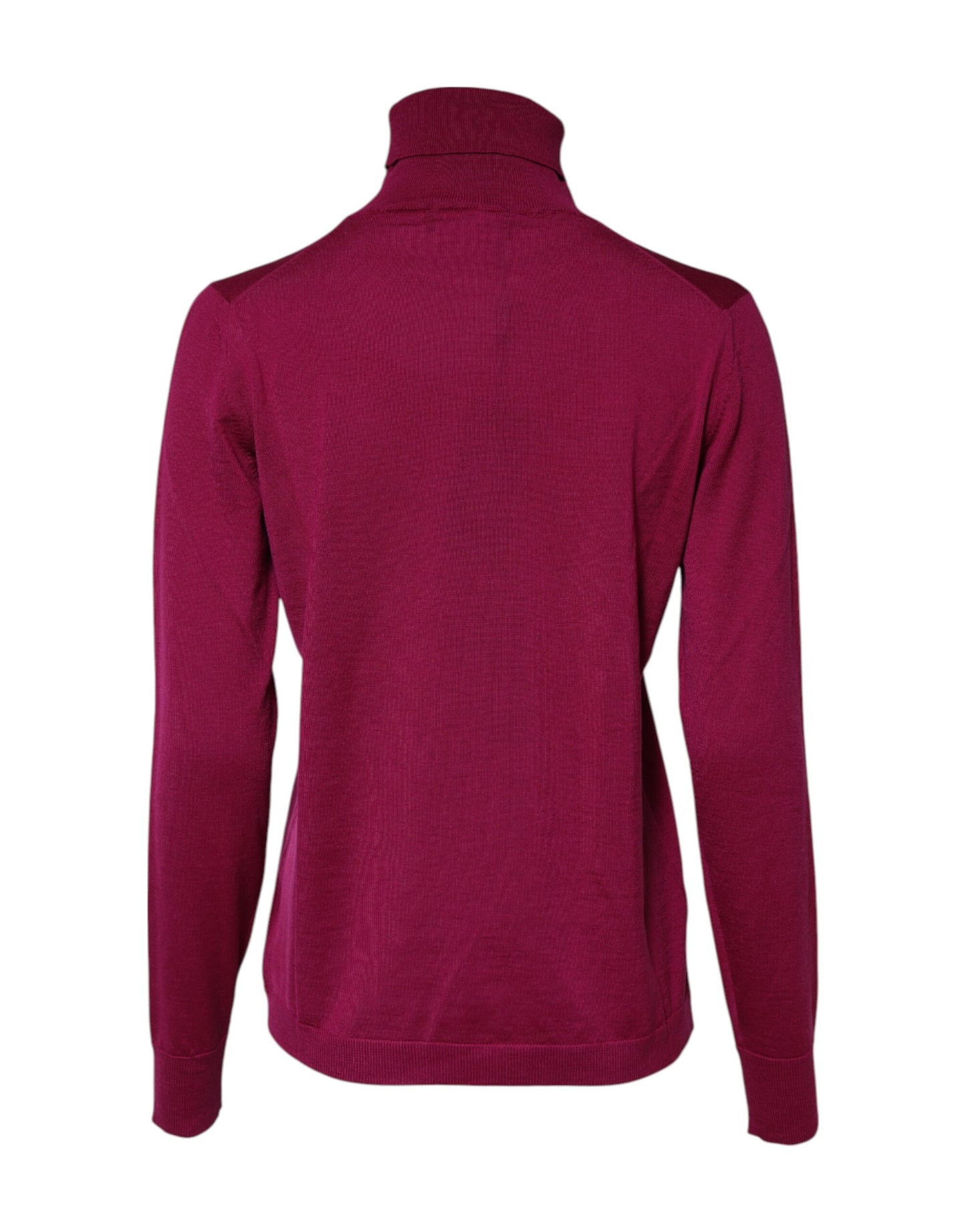 Dolce & Gabbana – Langärmliger Rollkragenpullover aus Wolle in Fuchsia