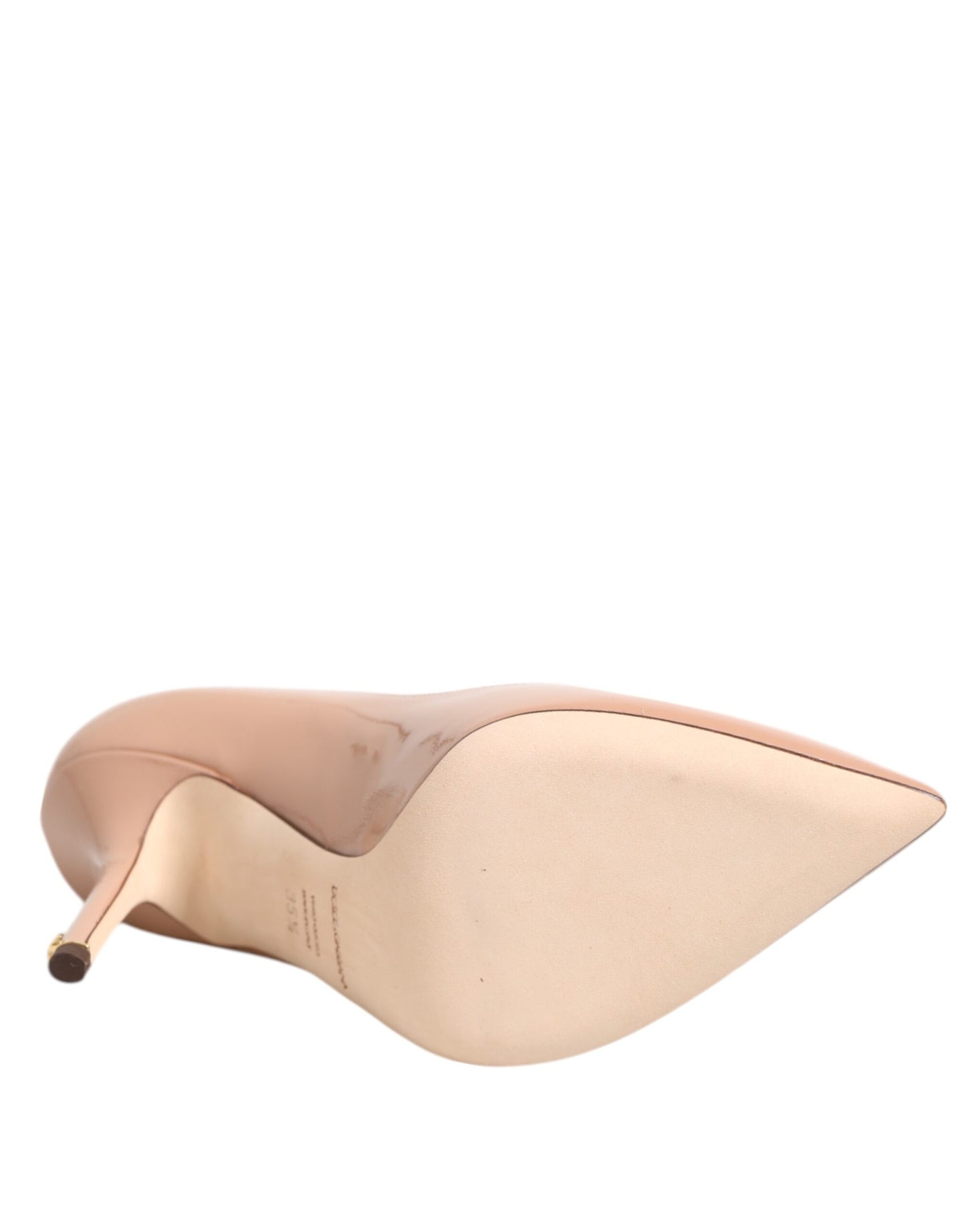 Dolce & Gabbana – Pumps aus Lackleder in Beige mit Stilettoabsatz