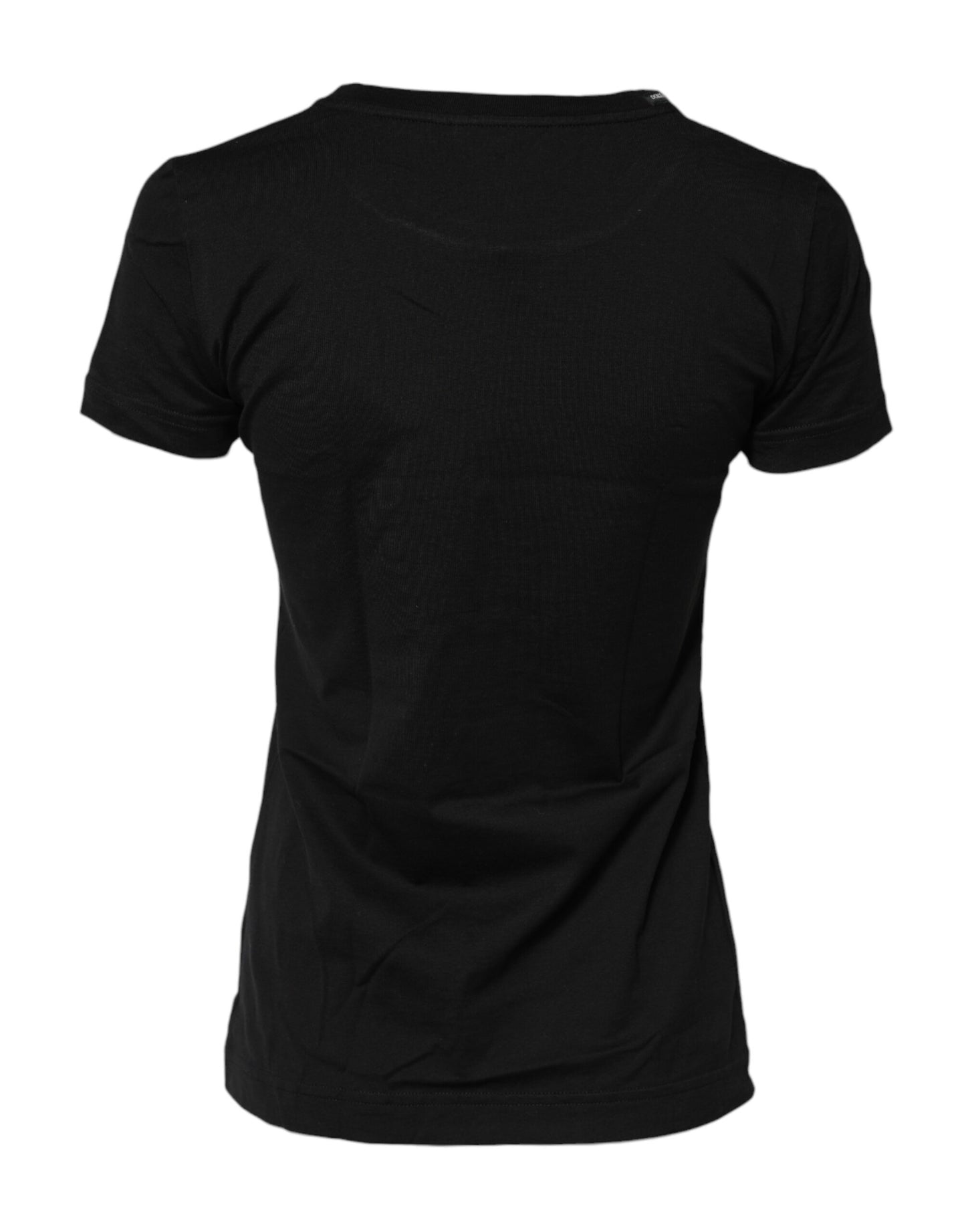 Dolce & Gabbana – Schwarzes T-Shirt mit kurzen Ärmeln und Rundhalsausschnitt