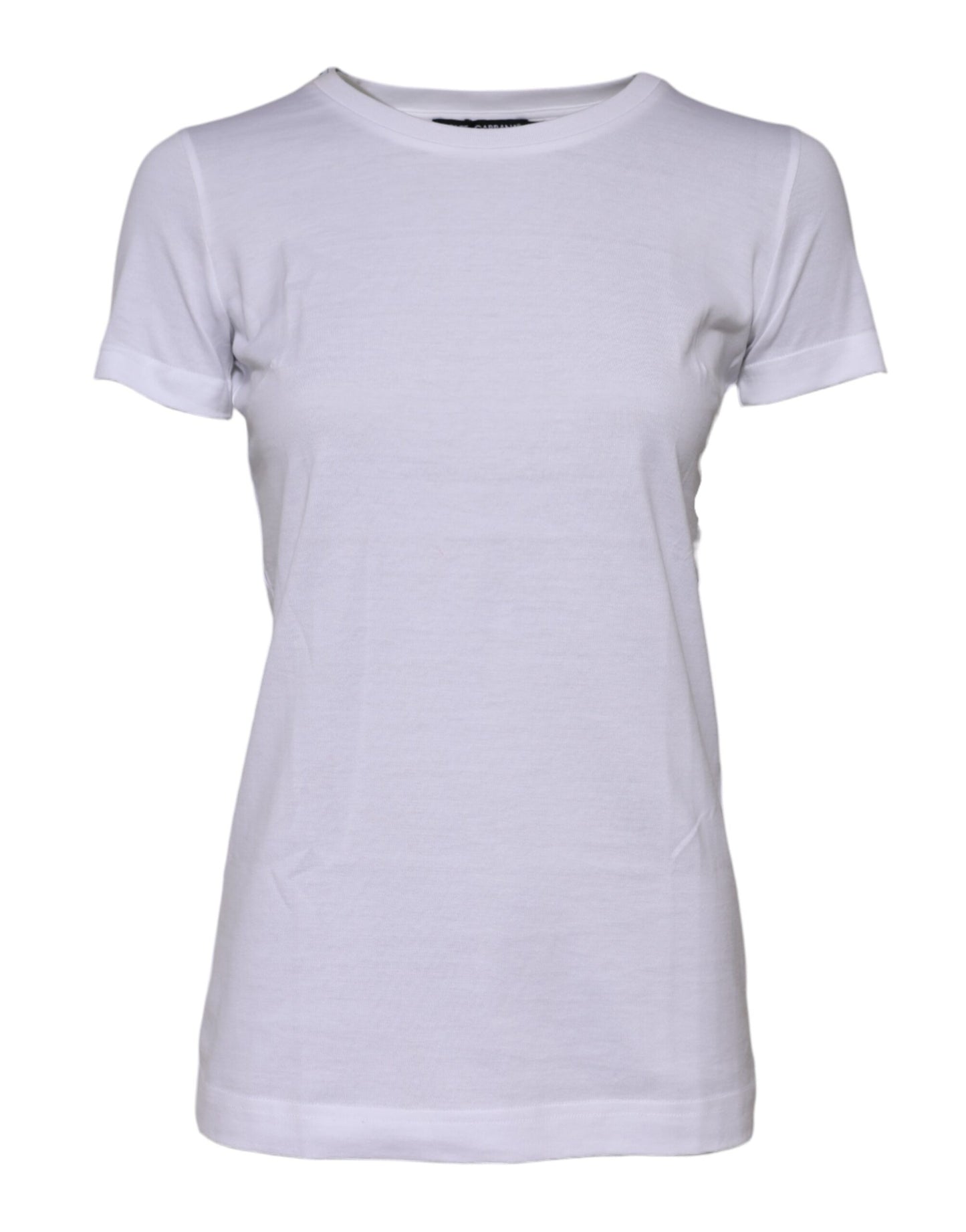Dolce & Gabbana – Weißes T-Shirt aus Baumwolle mit Rundhalsausschnitt und kurzen Ärmeln